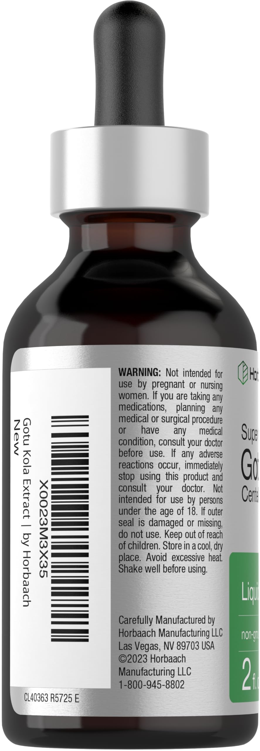 Horbäach Gotu Kola Extract | 2 fl oz | Alcohol Free | Super Concentrated Liquid Herb Supplement | Vegetarian, Non-GMO, Gluten Free - Image 3