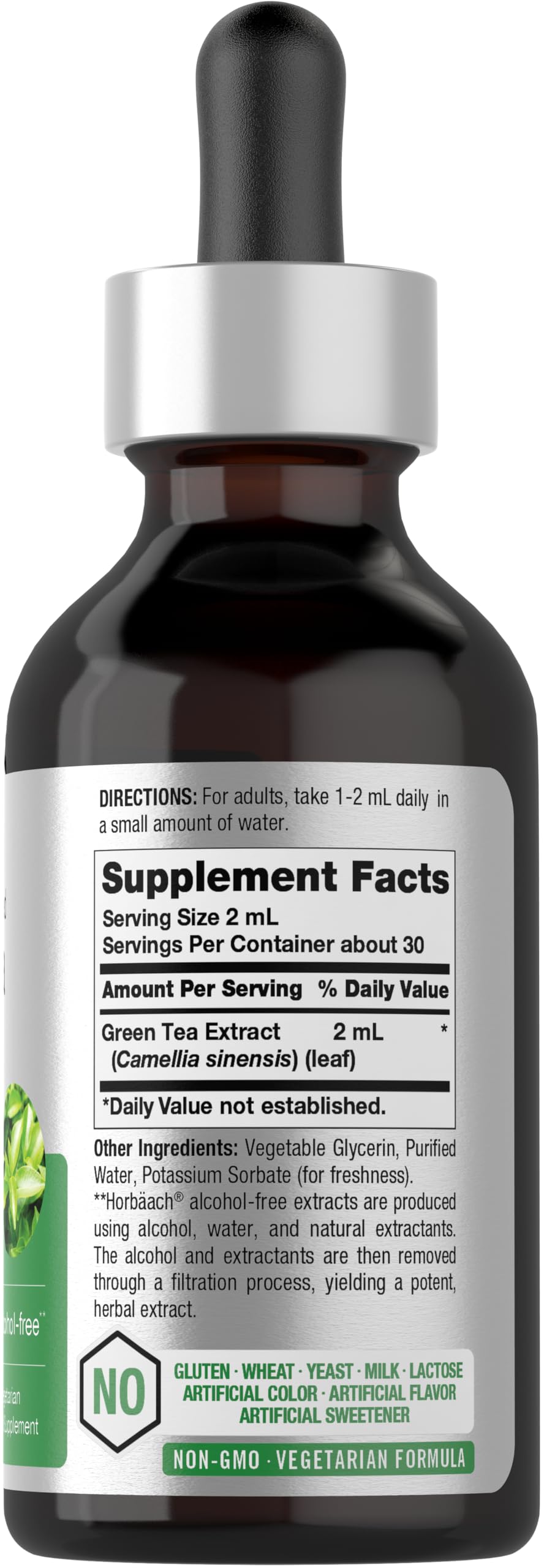Horbäach Green Tea Extract Liquid Drops | 2 Fl Oz | Herbal Tincture | Alcohol Free | Vegetarian | Super Concentrated Supplement | Non-GMO, Gluten Free - Image 2