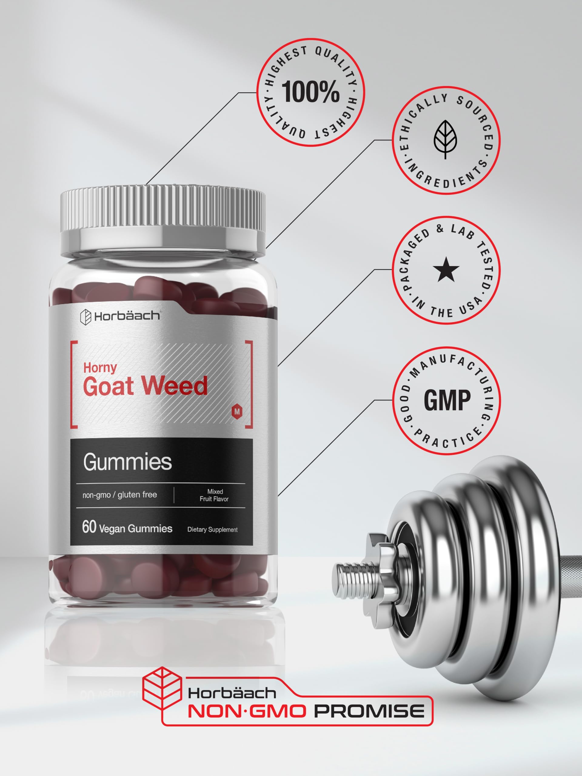 Horbäach Horny Goat Weed for Men and Women | 60 Gummies | Mixed Fruit Flavor | Includes Maca | Vegan, Non-GMO, and Gluten Free Formula - Image 6