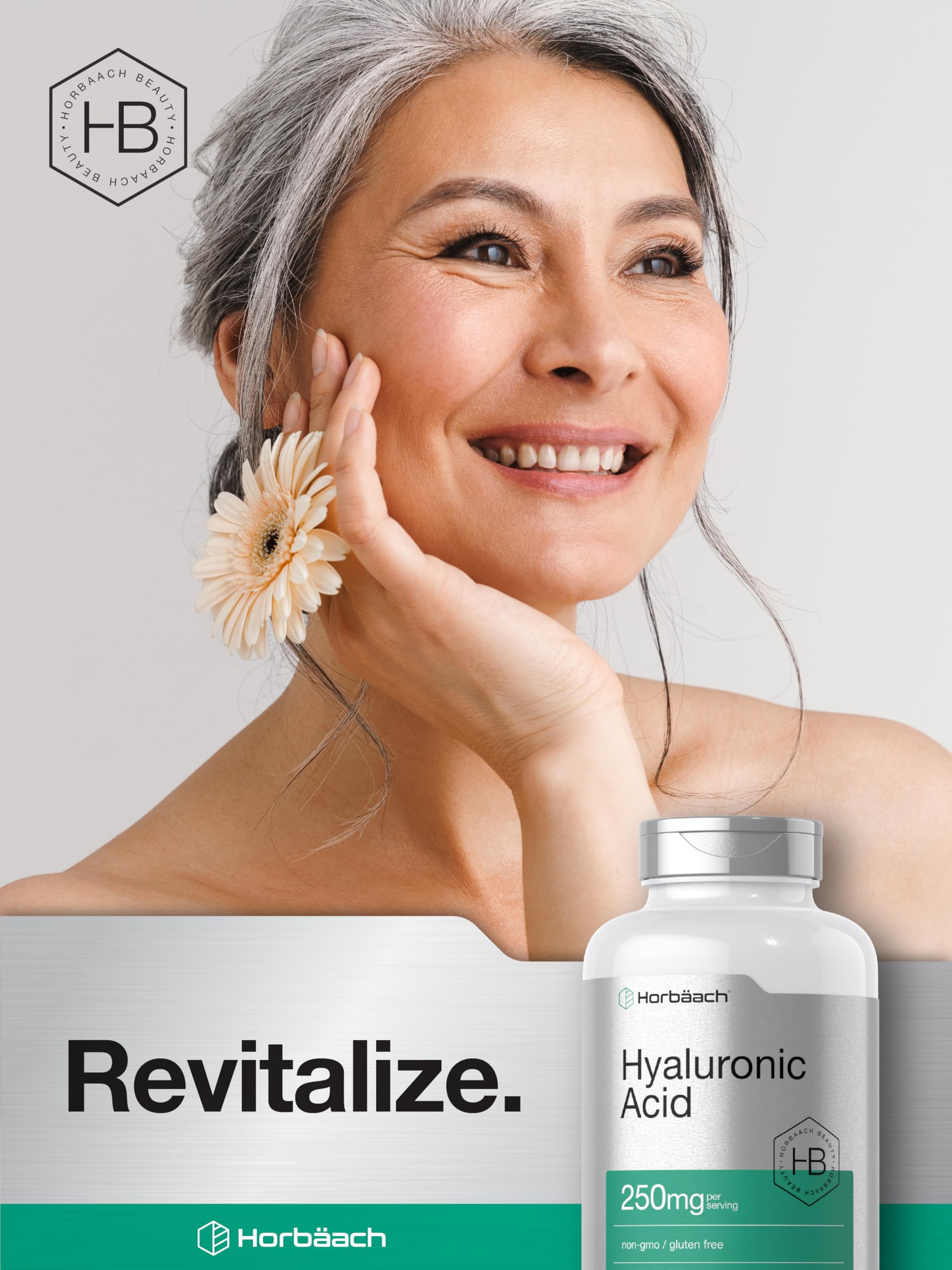 Horbäach Hyaluronic Acid Capsules | 250 mg | 240 Count | Non-GMO and Gluten Free Supplement - Image 6