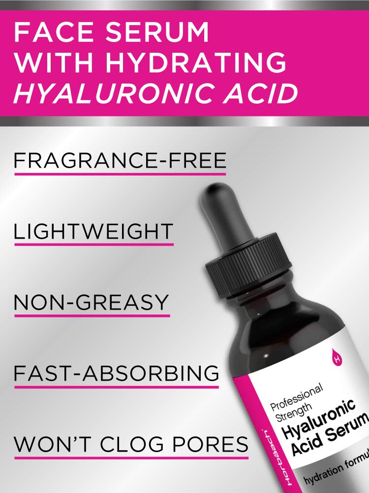 Horbäach Hyaluronic Acid Serum For Face | 2 oz | Paraben & SLS Free Moisturizer - Image 5