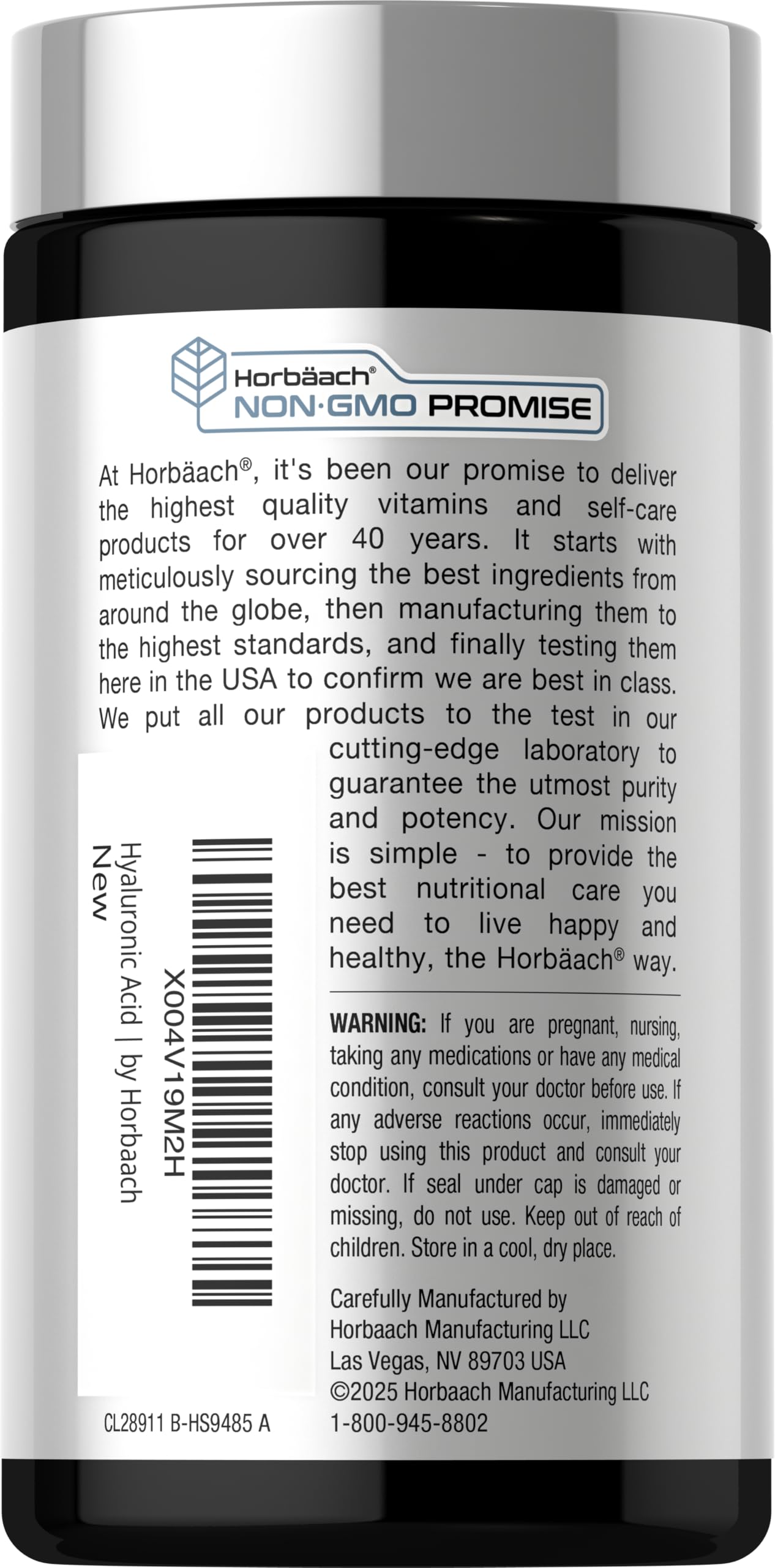 Horbäach Hyaluronic Acid Supplement | 100mg | 120 Capsules | Non-GMO, Gluten Free - Image 3