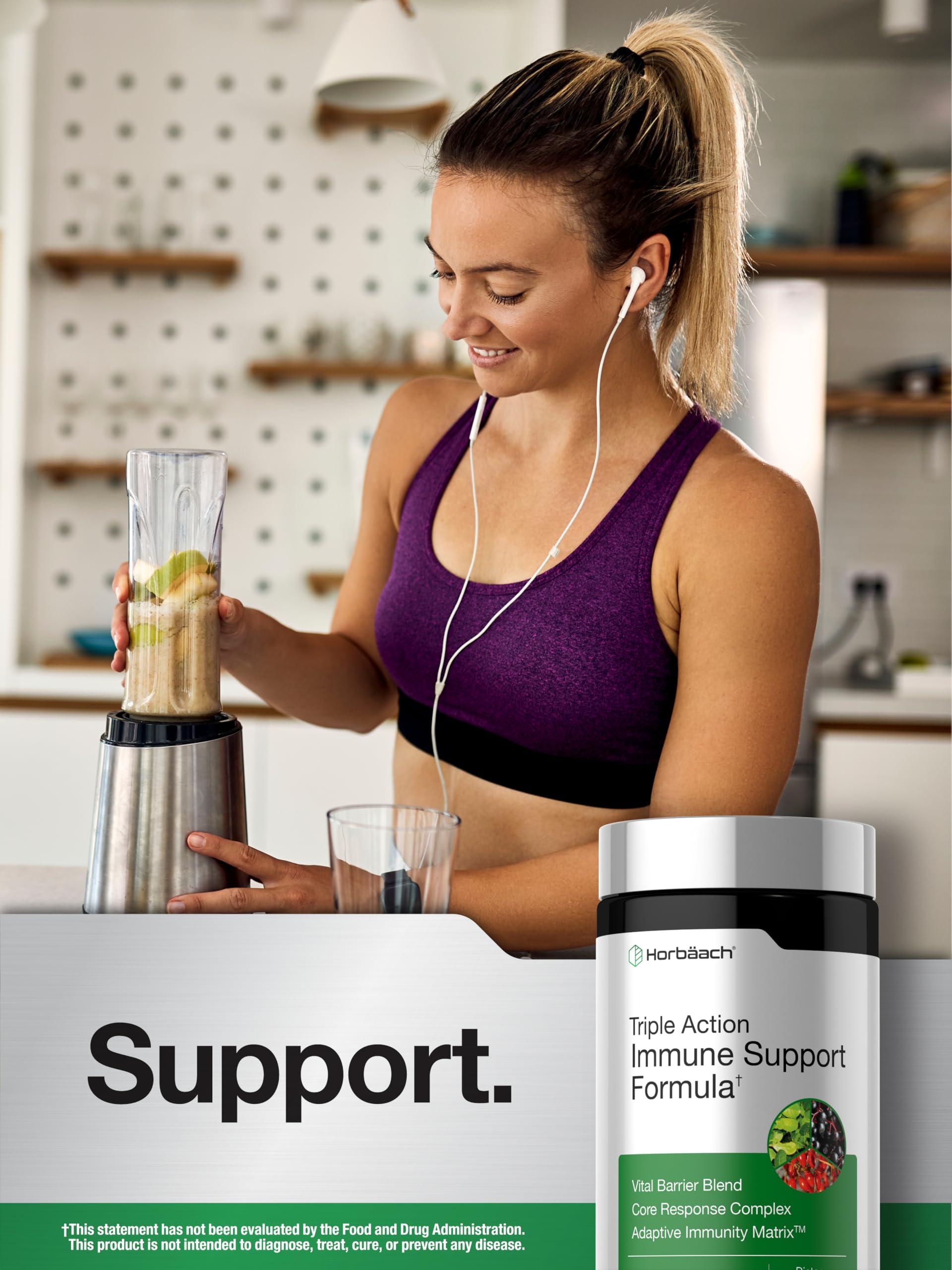 Horbäach Immune Support Supplement | 60 Coated Caplets | with Vitamin C, Zinc & Elderberry | Triple Action | Adaptive Immunity Matrix | Vegan, Non-GMO, Gluten Free - Image 6