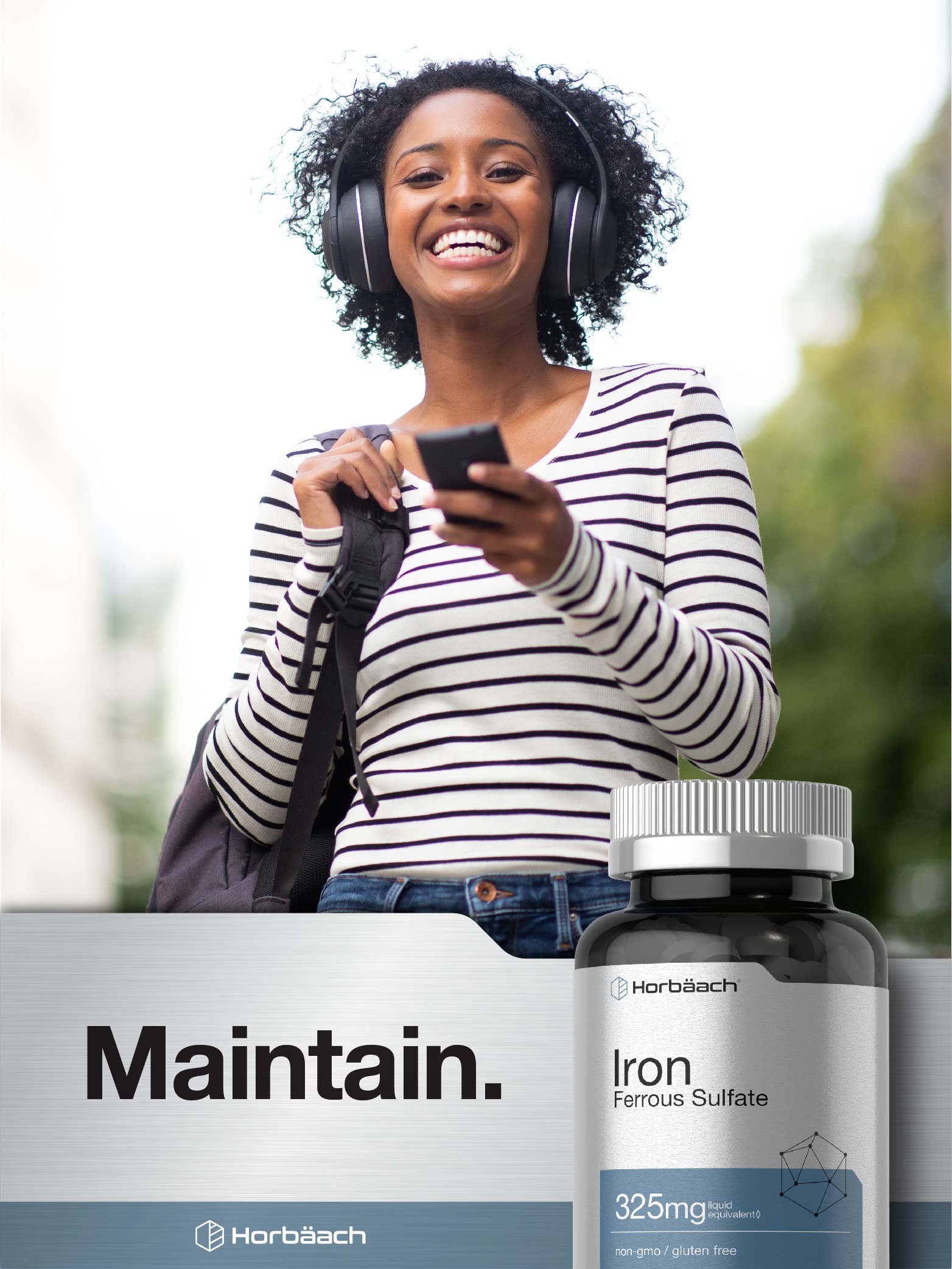 Horbäach Iron Ferrous Sulfate | 180 Count | Vegetarian, Non-GMO & Gluten Free Dietary Supplement - Image 6