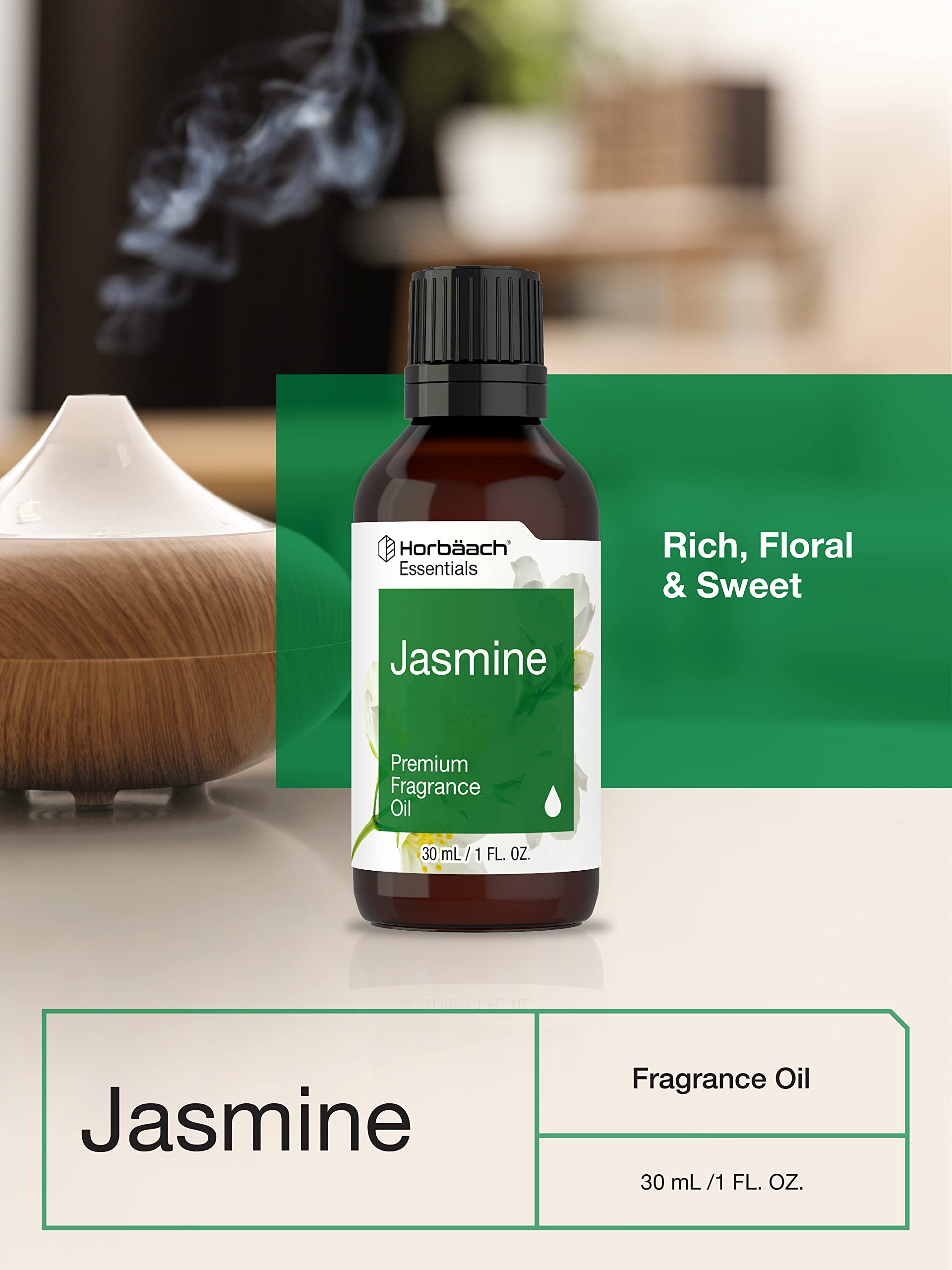 Horbäach Jasmine Fragrance Oil | 1 fl oz (30ml) | Premium Grade | for Diffusers, Candle and Soap Making, Aroma Spray, DIY Projects & More - Image 6
