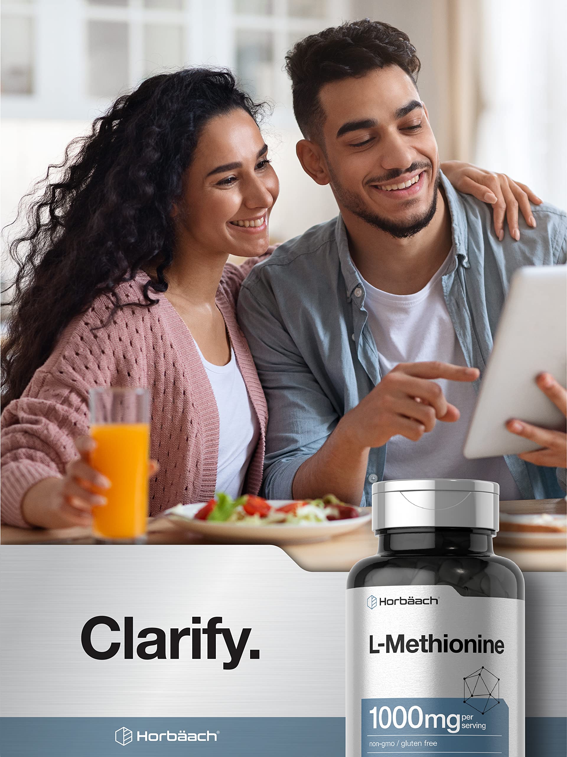 Horbäach L-Methionine 1000mg | 100 Capsules | Non-GMO, Gluten Free | Free Form Supplement - Image 6