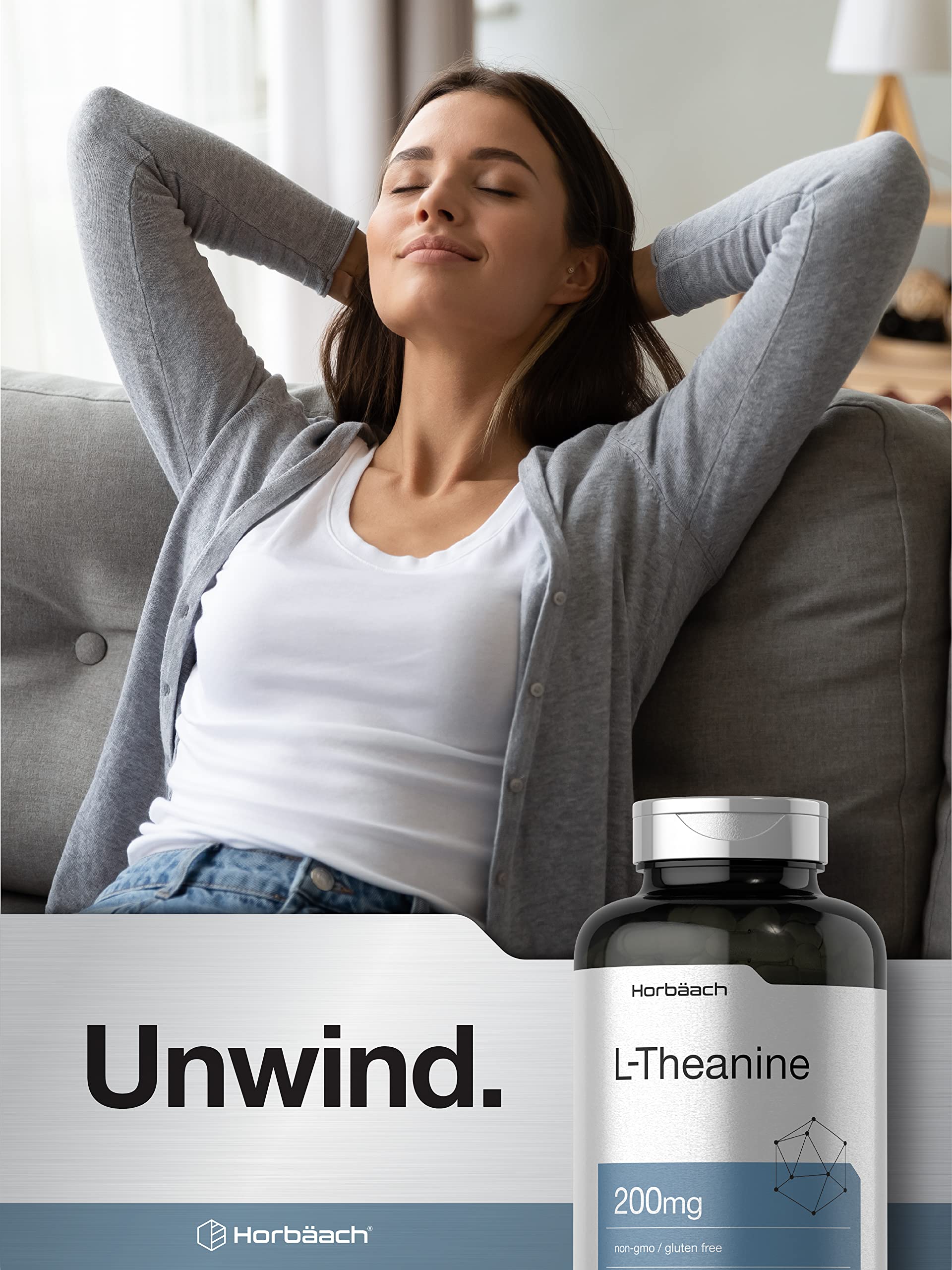 Horbäach L Theanine | 200mg | 400 Capsules | Value Size | Non-GMO, Gluten Free Supplement - Image 6