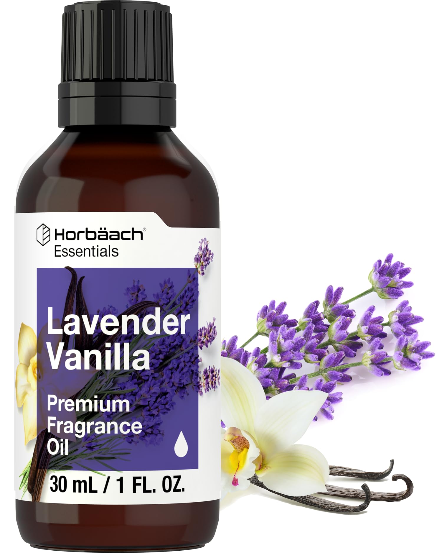 Horbäach Lavender Vanilla Fragrance Oil | 1 fl oz (30ml) | Premium Grade | for Diffusers, Candle and Soap Making, DIY Projects & More