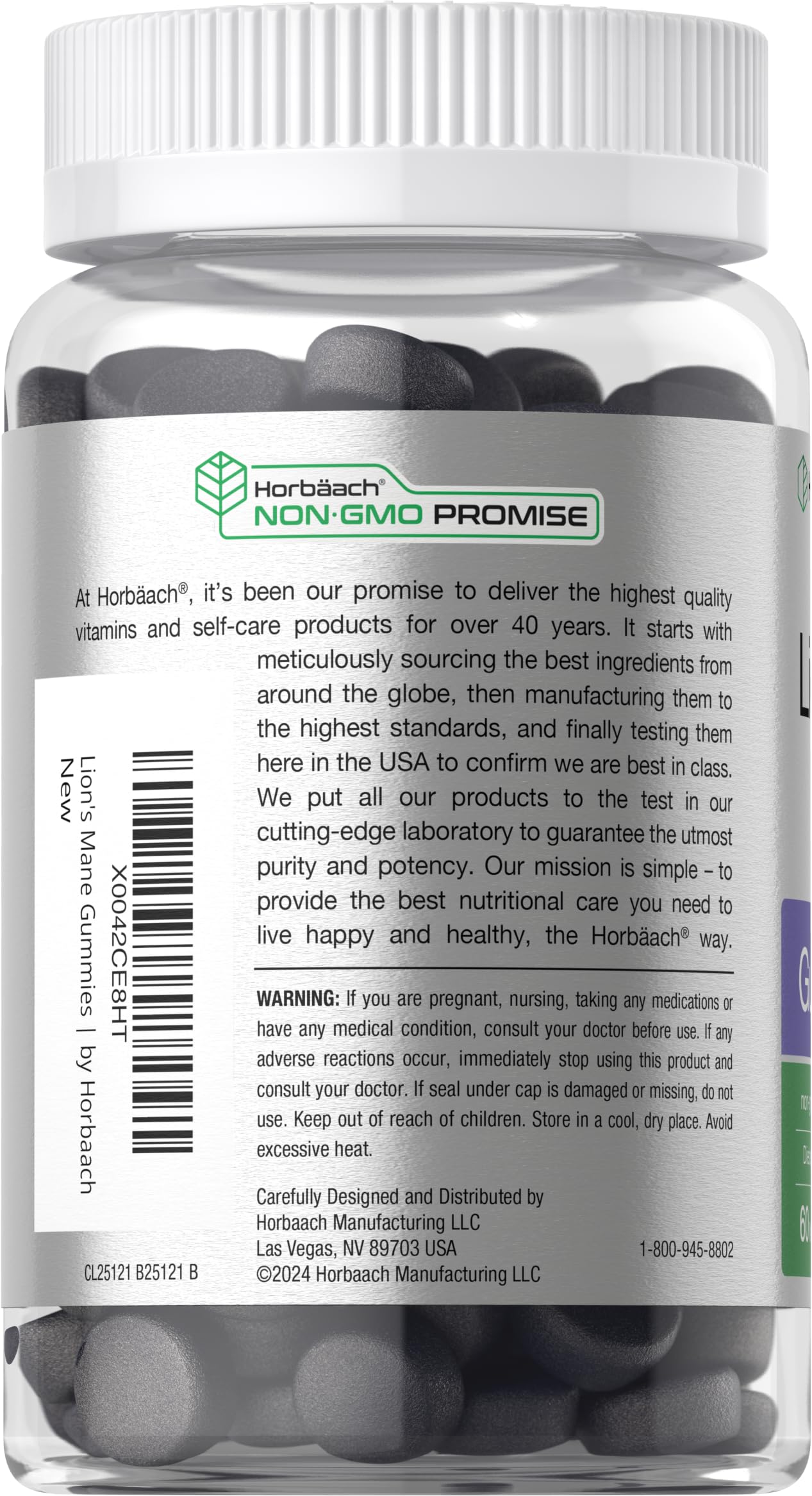 Horbäach Lion's Mane Supplement | 60 Vegan Gummies for Adults | Non-GMO and Gluten Free - Image 3