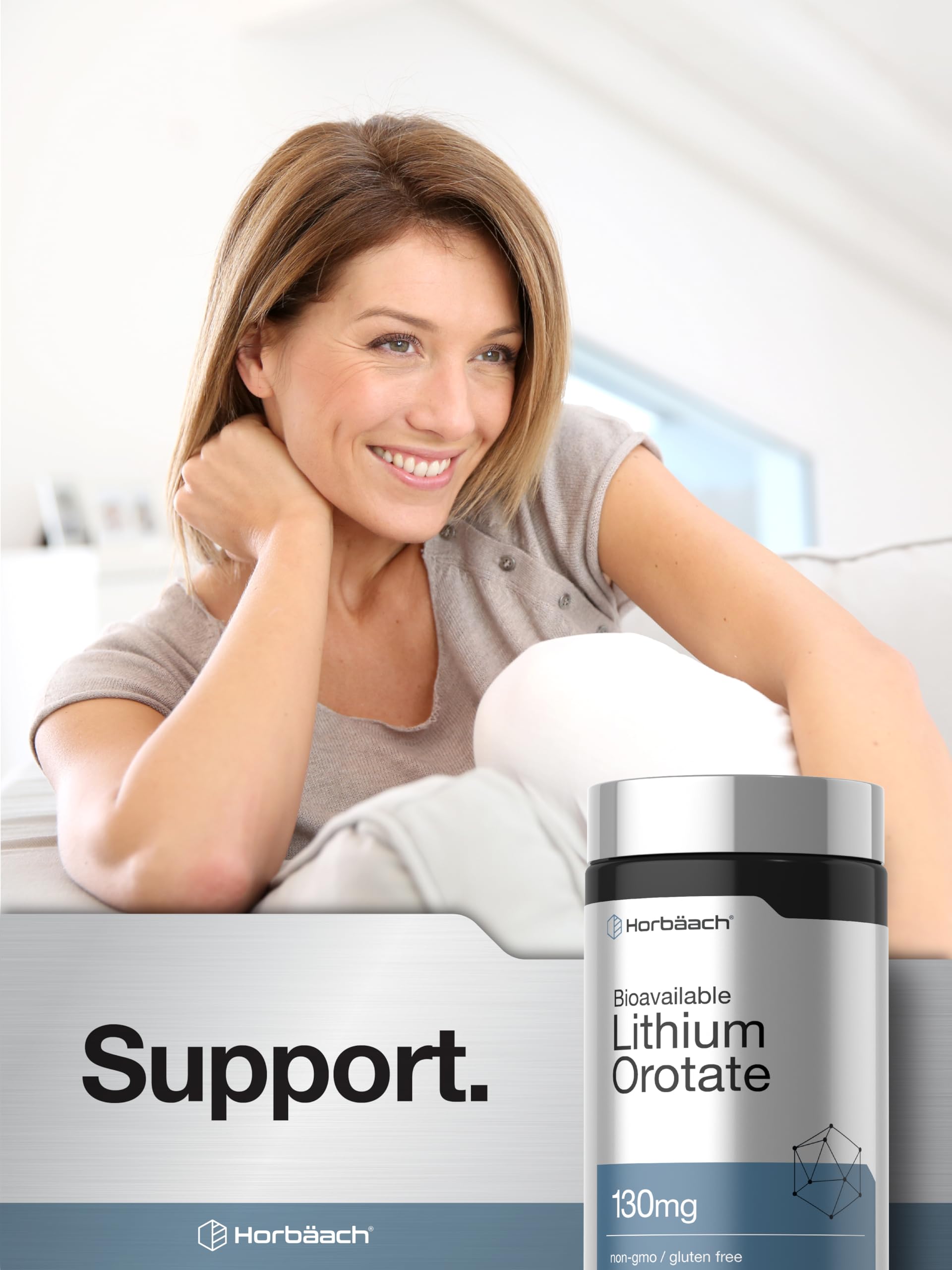 Horbäach Lithium Orotate 130mg | 180 Capsules | Non-GMO, Gluten Free, Vegan | 5mg Bioavailable Elemental Lithium - Image 6