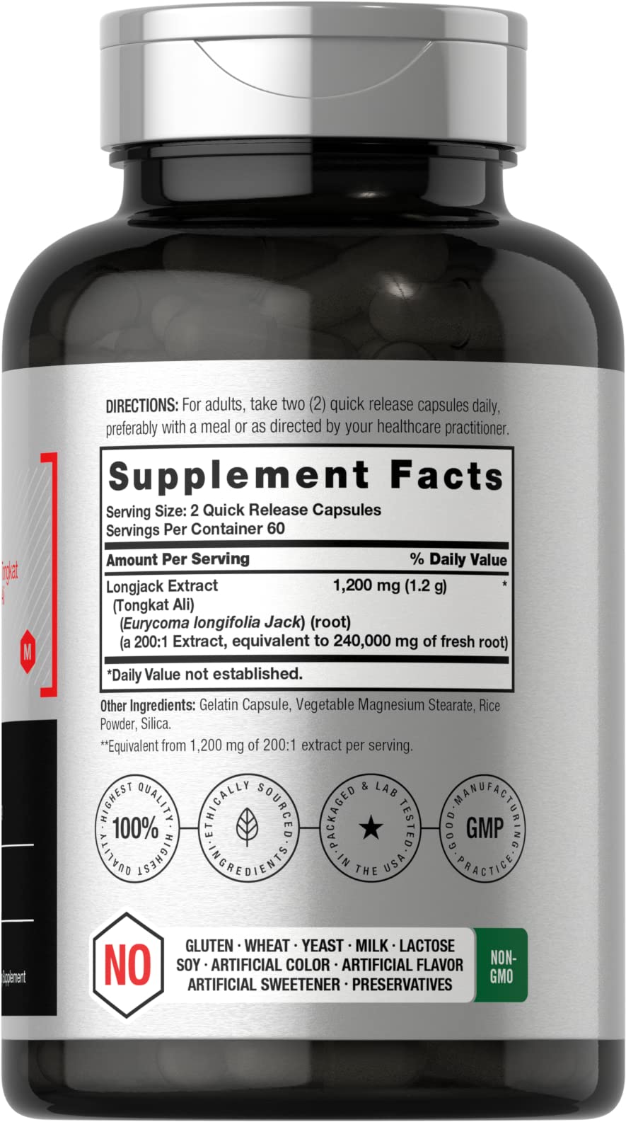 Horbäach - Longjack Tongkat Ali | 120 Capsules | Extreme Male Performance Supplement | Super Concentrated Herbal Extract Formula | Non-GMO & Gluten Free Pills - Image 2