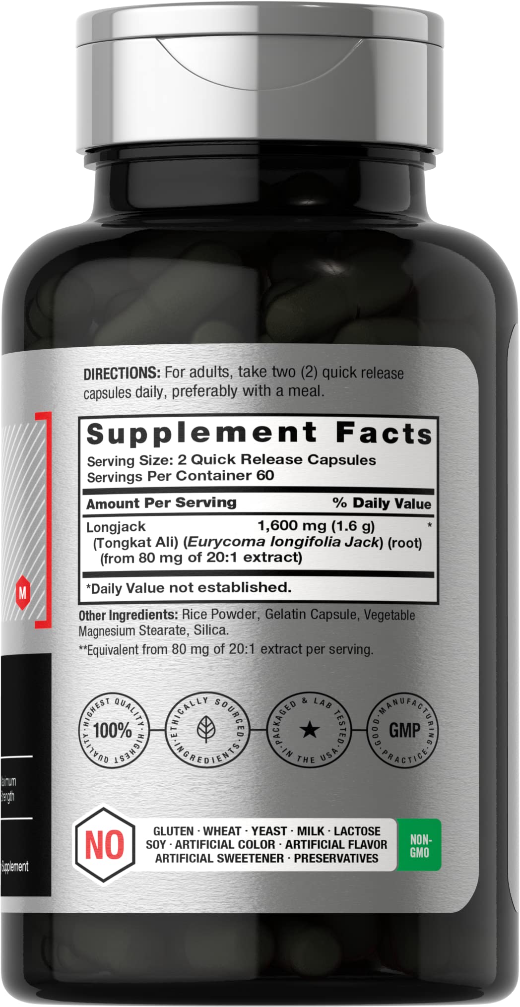 Horbäach Longjack Tongkat Ali for Men and Women | 120 Capsules | Extract Supplement | Maximum Strength Pills | Eurycoma Longifolia | Non-GMO and Gluten Free - Image 2