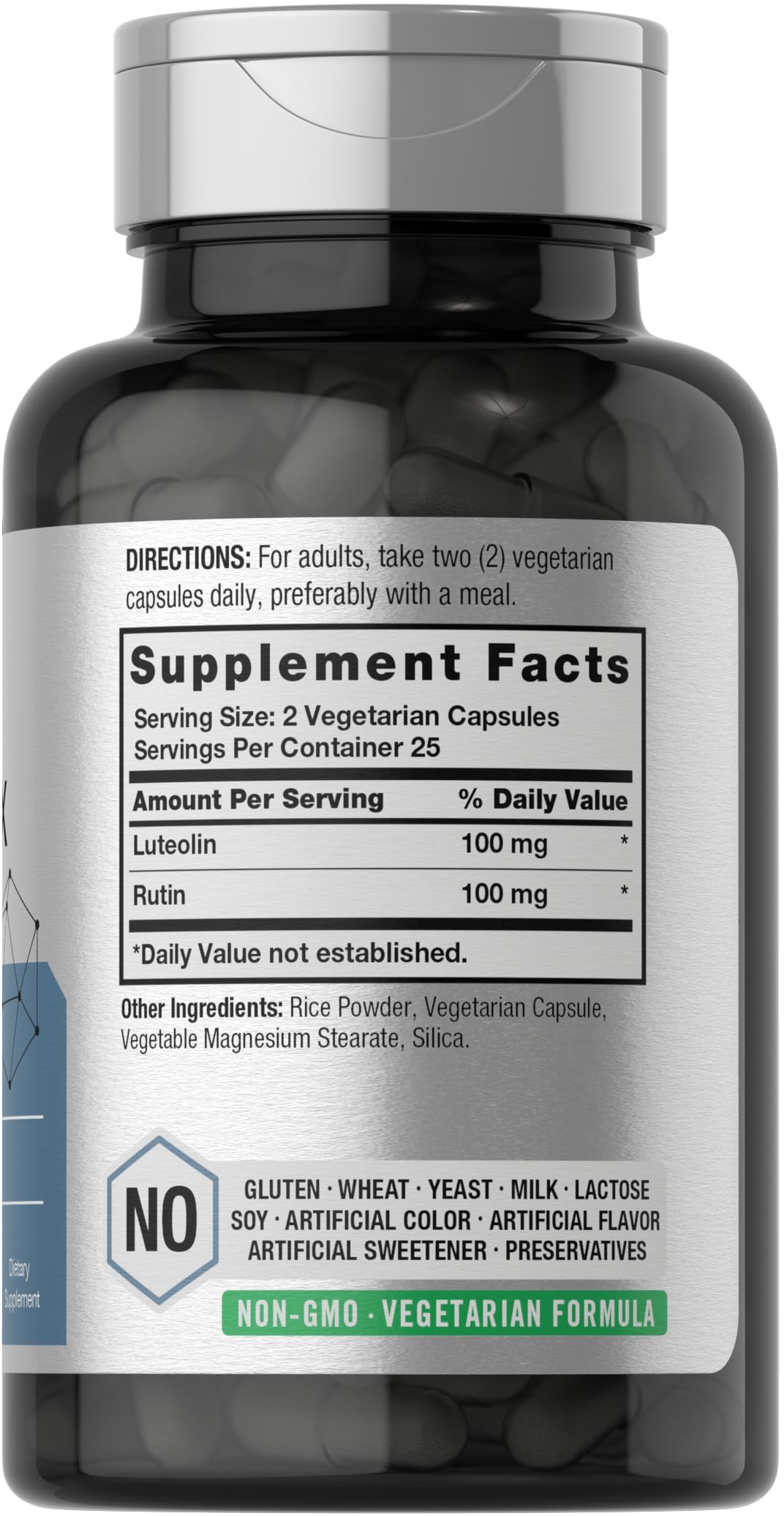 Horbäach Luteolin Supplement | 200mg | 50 Capsules | Complex with Rutin | Vegetarian, Non-GMO & Gluten Free - Image 2