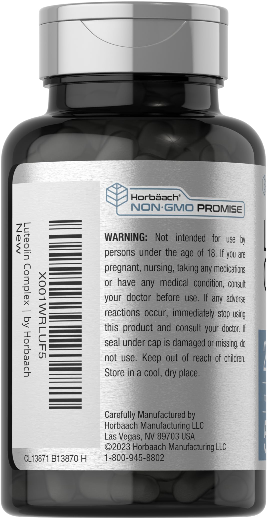 Horbäach Luteolin Supplement | 200mg | 50 Capsules | Complex with Rutin | Vegetarian, Non-GMO & Gluten Free - Image 3
