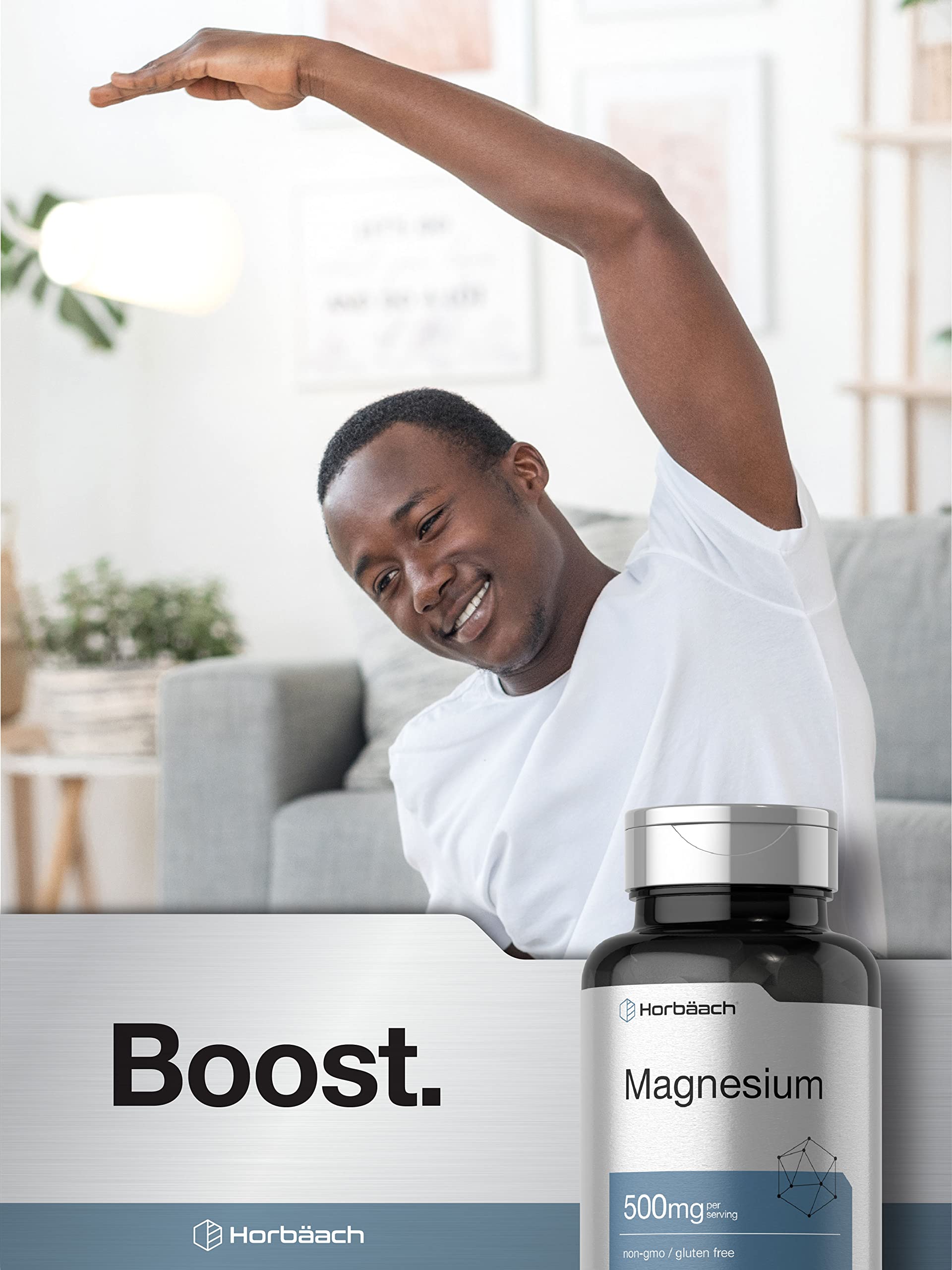 Horbäach Magnesium 500mg | 180 Caplets | Vegetarian, Non-GMO, and Gluten Free Supplement - Image 7