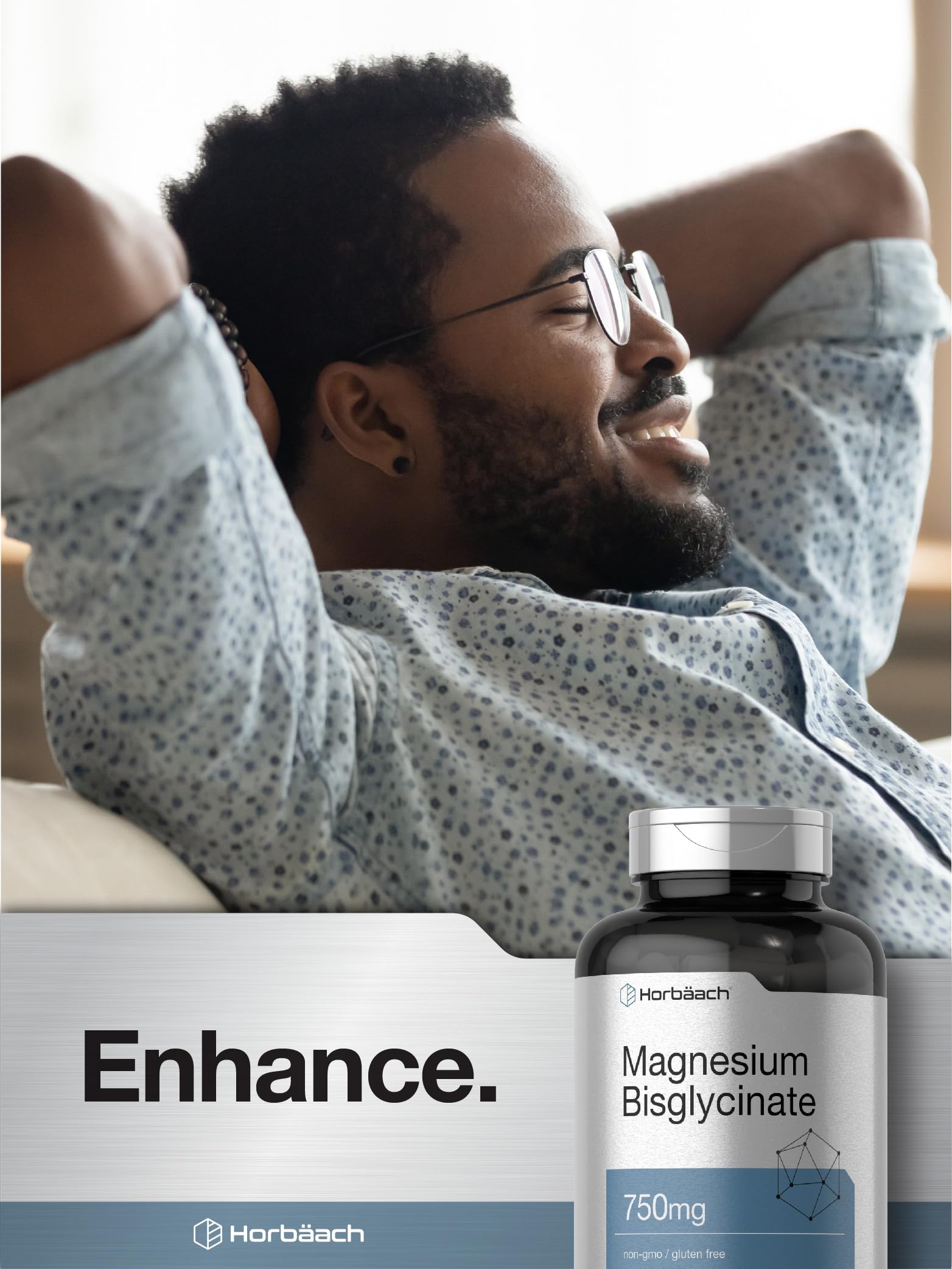 Horbäach Magnesium Bisglycinate | 120 Capsules | 750mg | Non-GMO and Gluten Free Supplement - Image 7