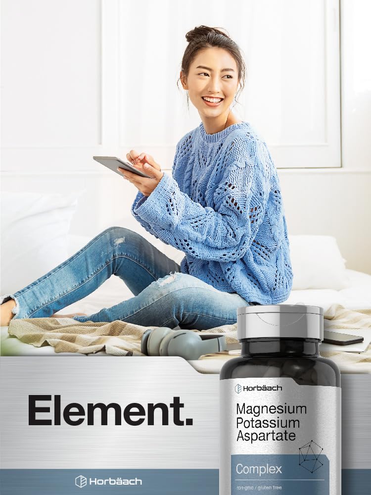 Horbäach Magnesium Potassium Aspartate Complex | 180 Capsules | Non-GMO and Gluten Free Formula - Image 6