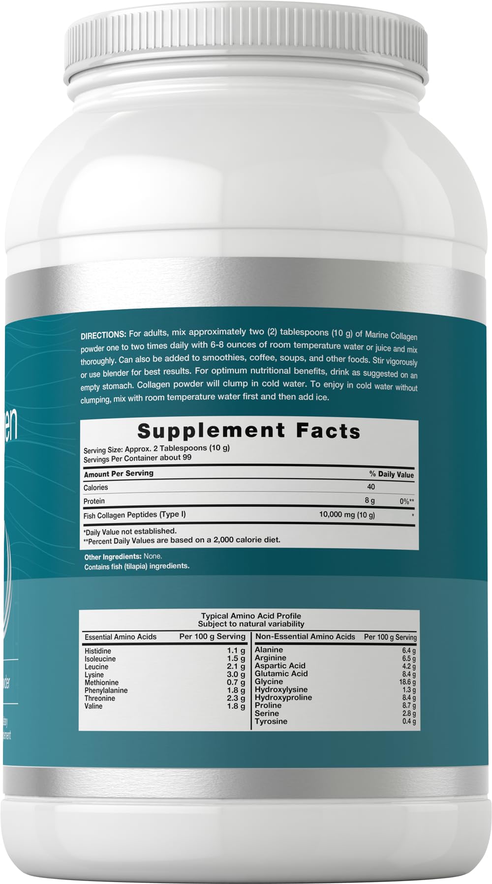 Horbäach Marine Collagen Peptides Powder 2.2 lb | for Skin, Hair, and Nails | Type I Hydrolyzed Fish Collagen | Unflavored | Keto, Paleo, Non-GMO, Gluten Free Supplement - Image 2