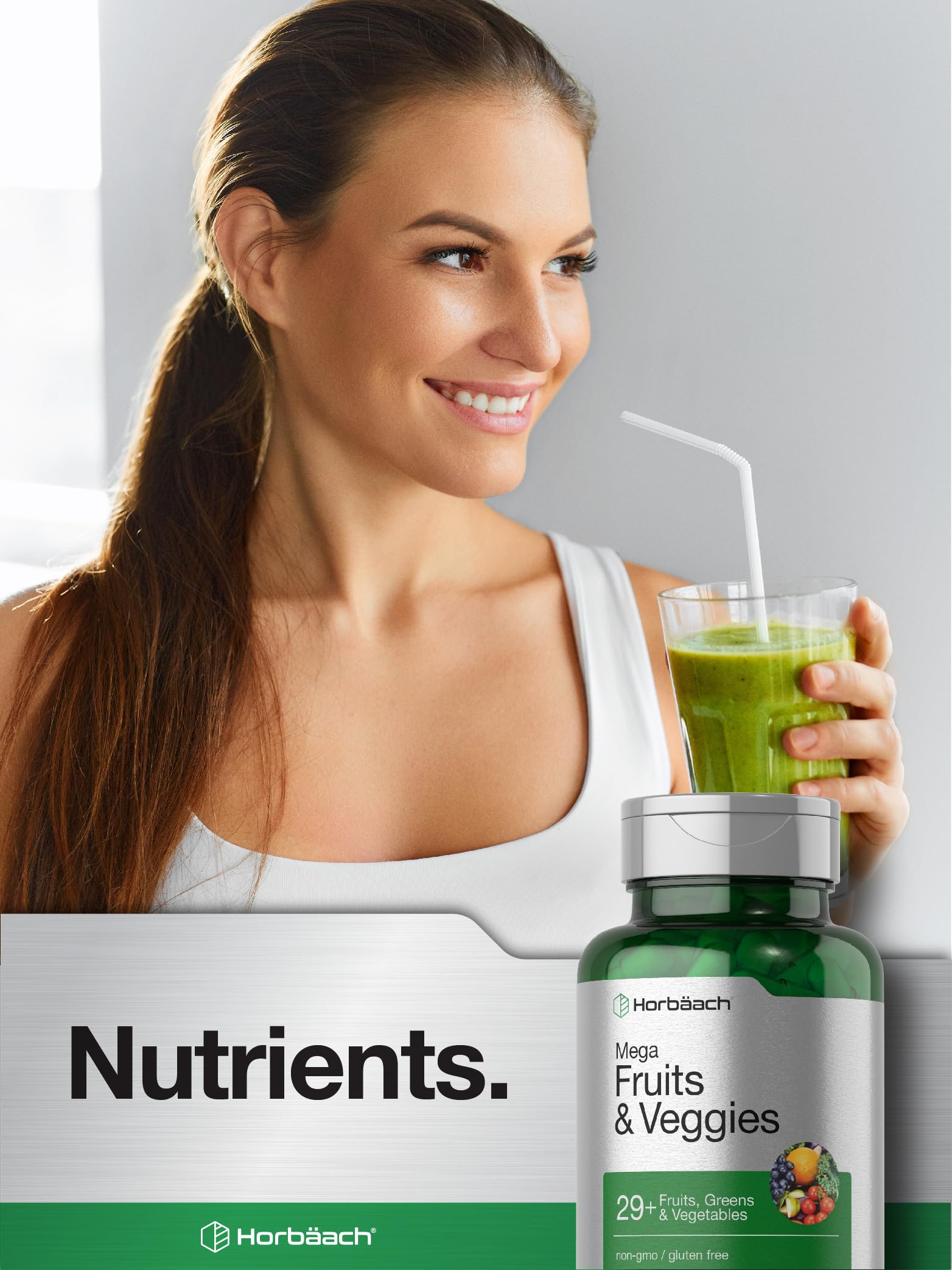 Horbäach Mega Fruits and Veggies Supplement | 100 Capsules | Vegetarian, Non-GMO and Gluten Free - Image 7