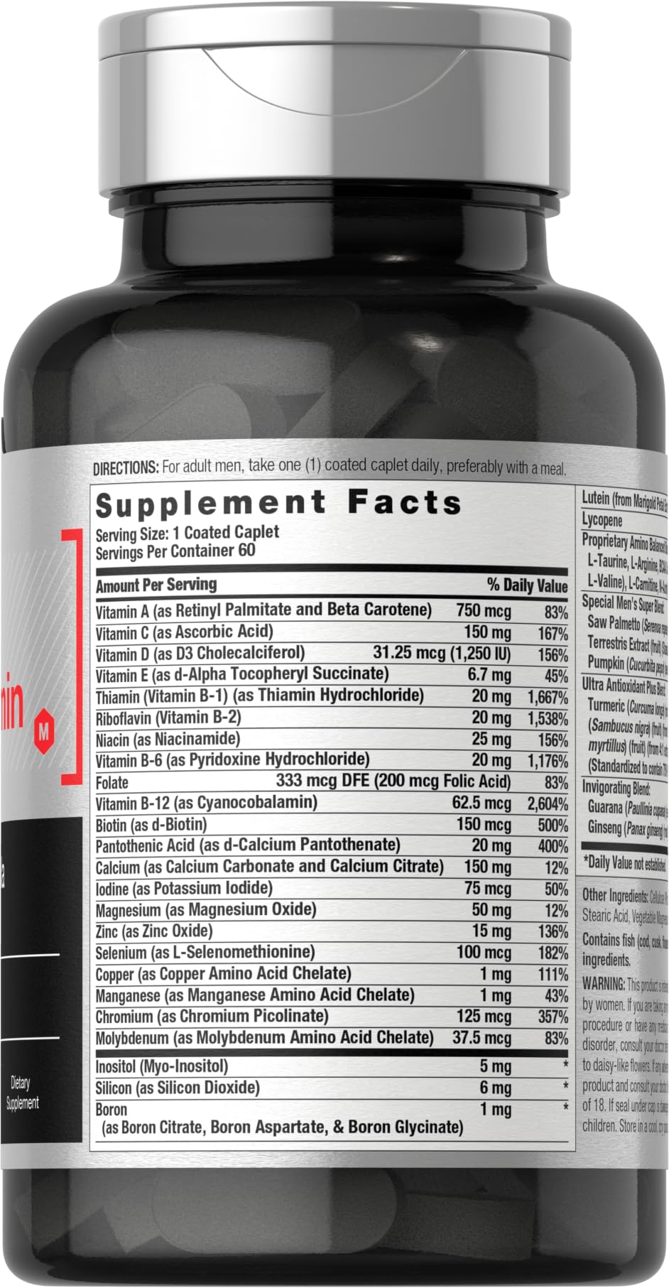Horbäach Mens Multivitamin | 60 Caplets | Advanced Formula | with Vitamin C, D, Magnesium, Minerals & More | Non-GMO & Gluten Free Supplement - Image 2