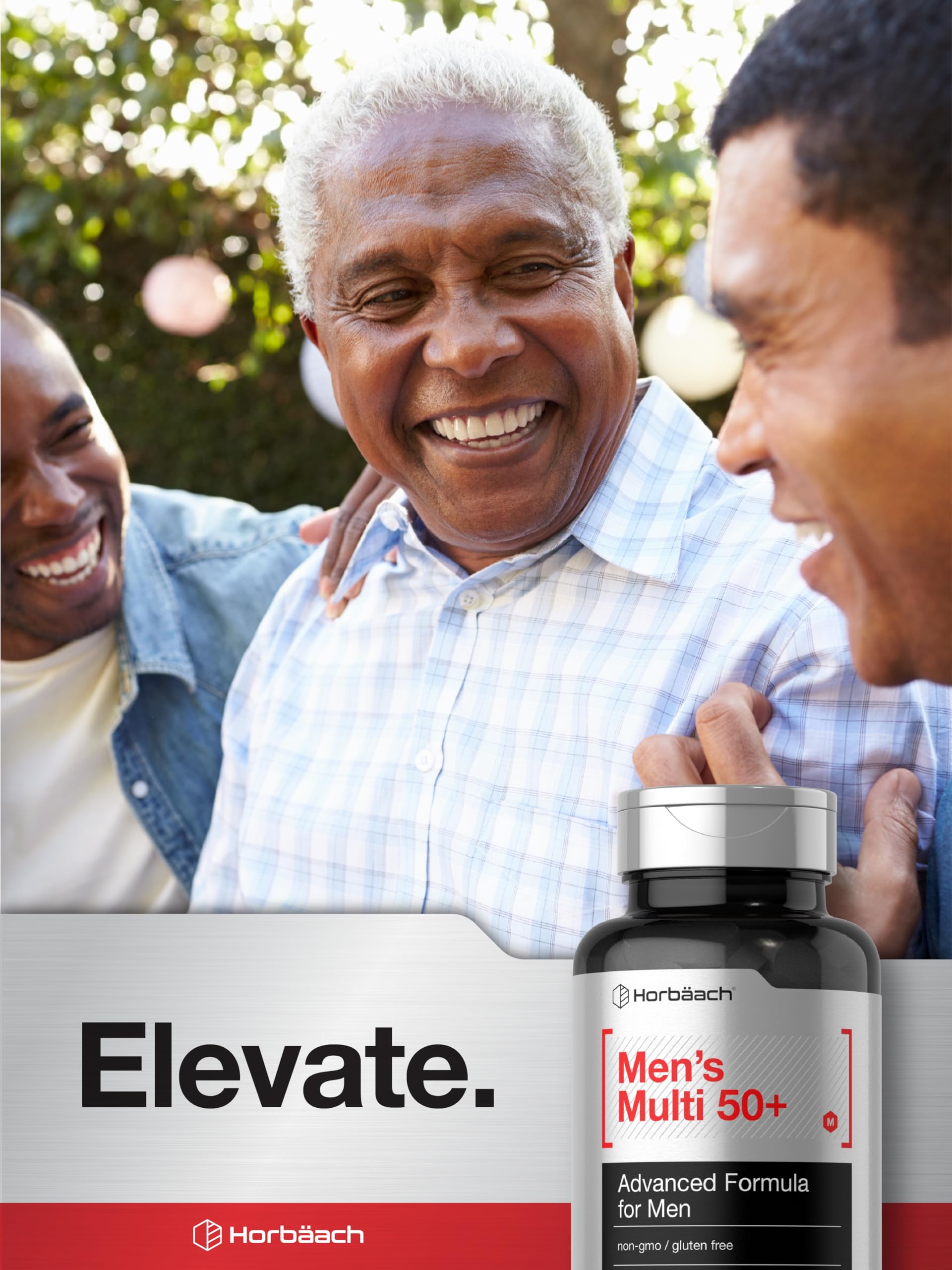 Horbäach Mens Multivitamins 50 Plus | 60 Caplets | with Calcium, Magnesium, Vitamin A, B, C, D & E | 50+ Advanced Formula | Non-GMO & Gluten Free Supplement - Image 8