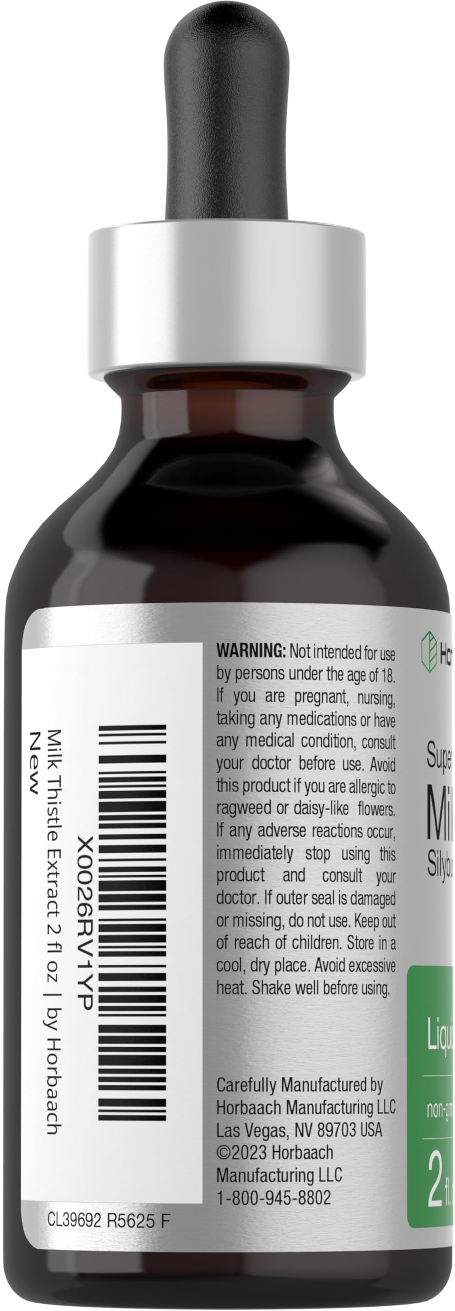 Horbäach Milk Thistle Extract Liquid | 2 fl oz | Alcohol Free | Vegetarian, Non-GMO & Gluten Free Supplement - Image 3