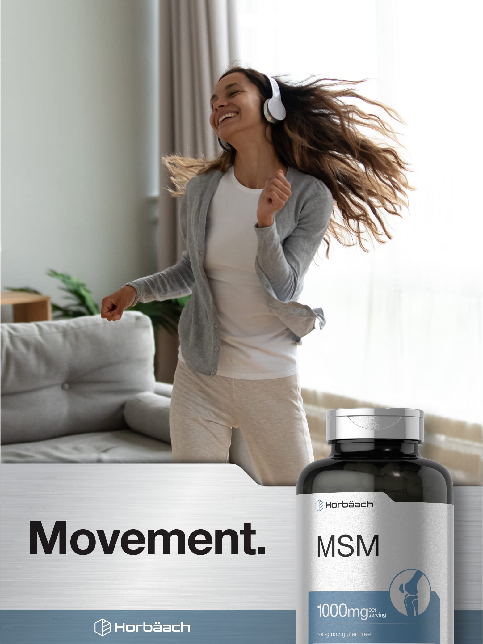 Horbäach MSM Supplement Capsules | 1000mg | 250 Count | Non-GMO and Gluten Free Formula | Methylsulfonylmethane - Image 6