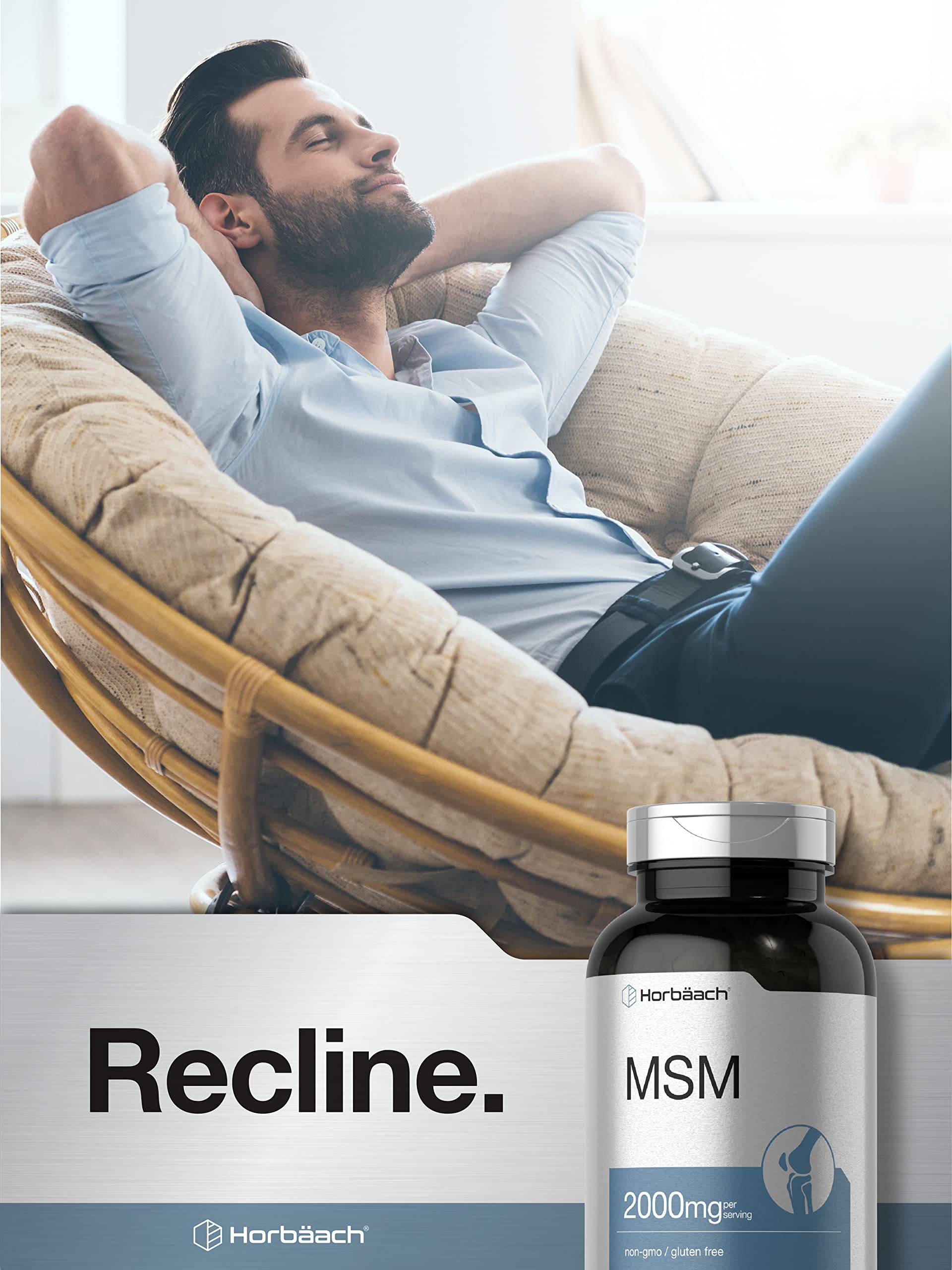 Horbäach MSM Supplement Capsules | 2000mg | 250 Count | Non-GMO and Gluten Free Formula | Methylsulfonylmethane - Image 6