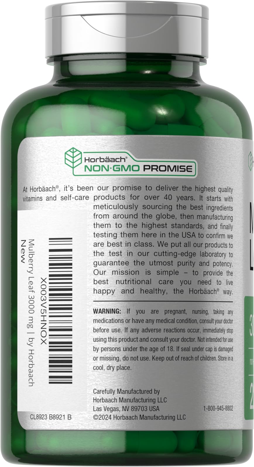 Horbäach Mulberry Leaf Extract Capsules | 220 Count | Non-GMO, Gluten Free Herbal Supplement - Image 3