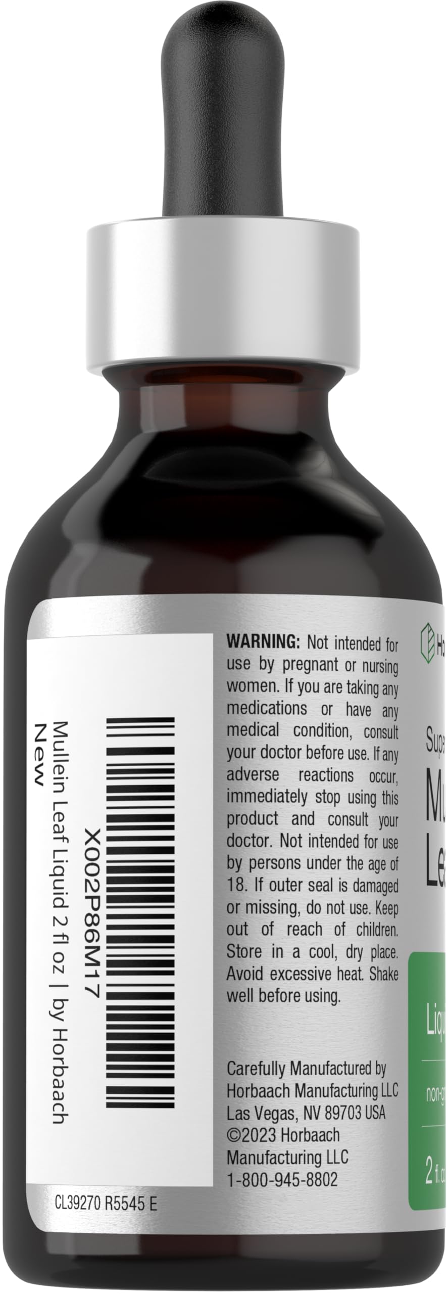 Horbäach Mullein Leaf Extract Drops | 2 fl oz | Alcohol Free Liquid Tincture | Vegetarian, Non-GMO & Gluten Free Herbal Supplement - Image 3