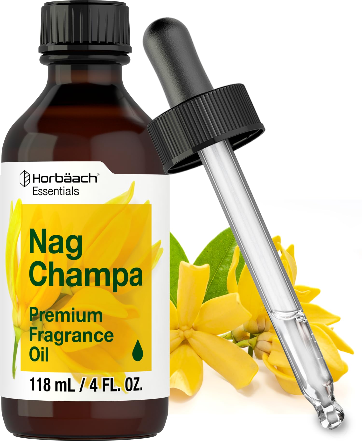 Horbäach Nag Champa Fragrance Oil | 4 fl oz (118ml) | Premium Grade | for Diffusers, Candle and Soap Making, DIY Projects & More