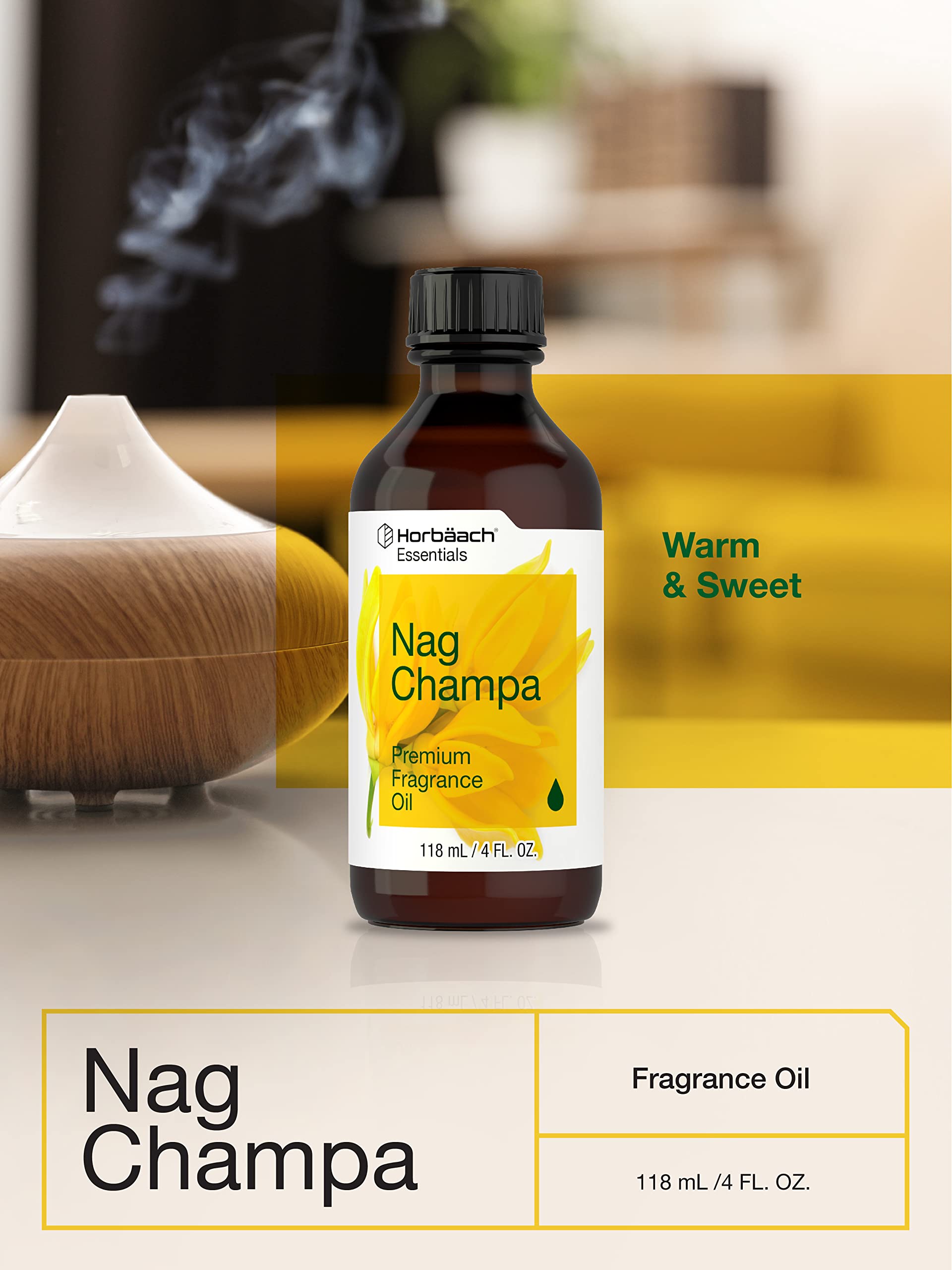 Horbäach Nag Champa Fragrance Oil | 4 fl oz (118ml) | Premium Grade | for Diffusers, Candle and Soap Making, DIY Projects & More - Image 6