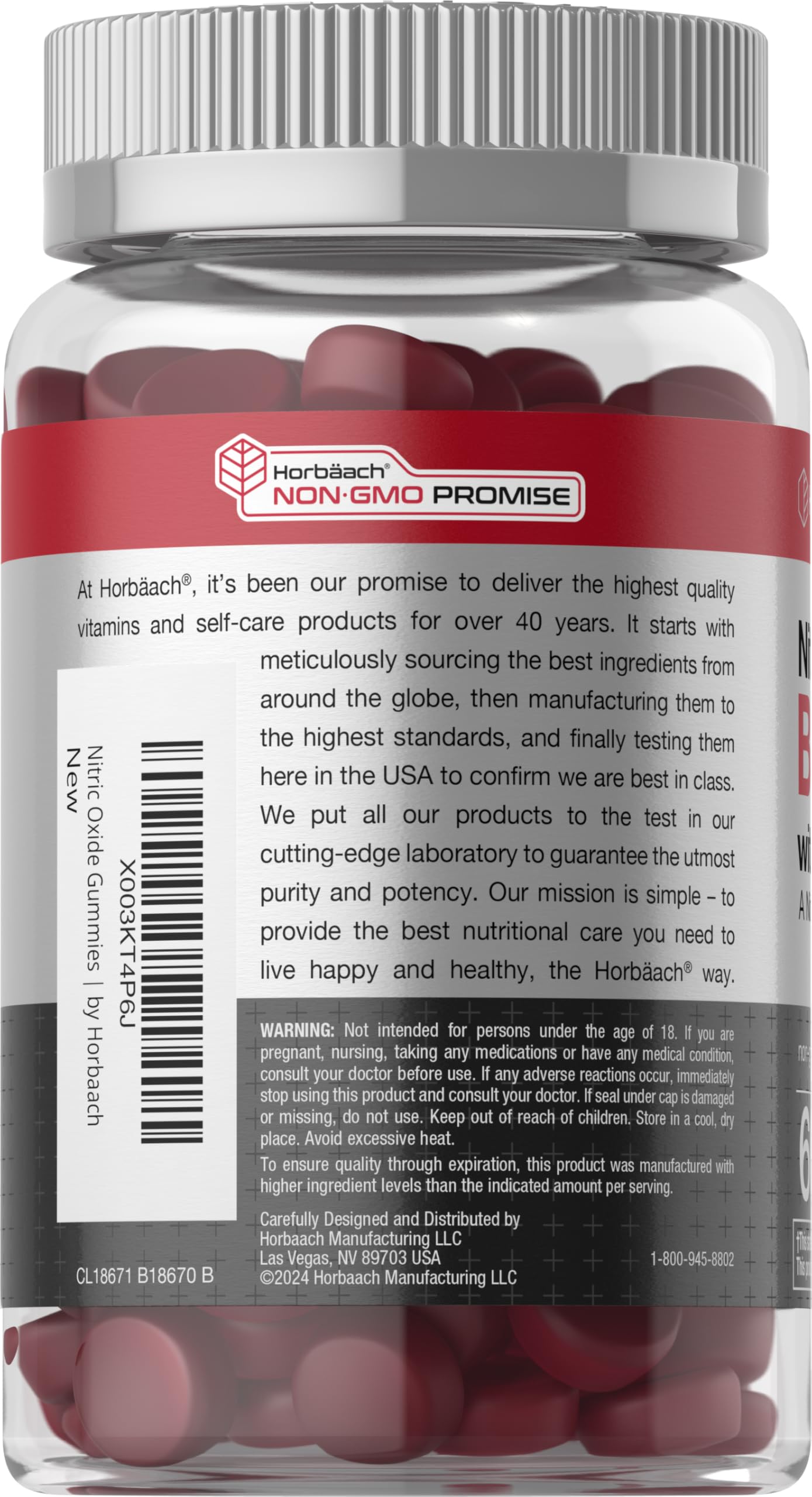 Horbäach Nitric Oxide Beet Root Gummies | 60 Chews| with Nitrates, Vitamin C & Black Pepper | for Men & Women | Strawberry Flavor | Vegan, Non-GMO, Gluten Free Supplement - Image 3