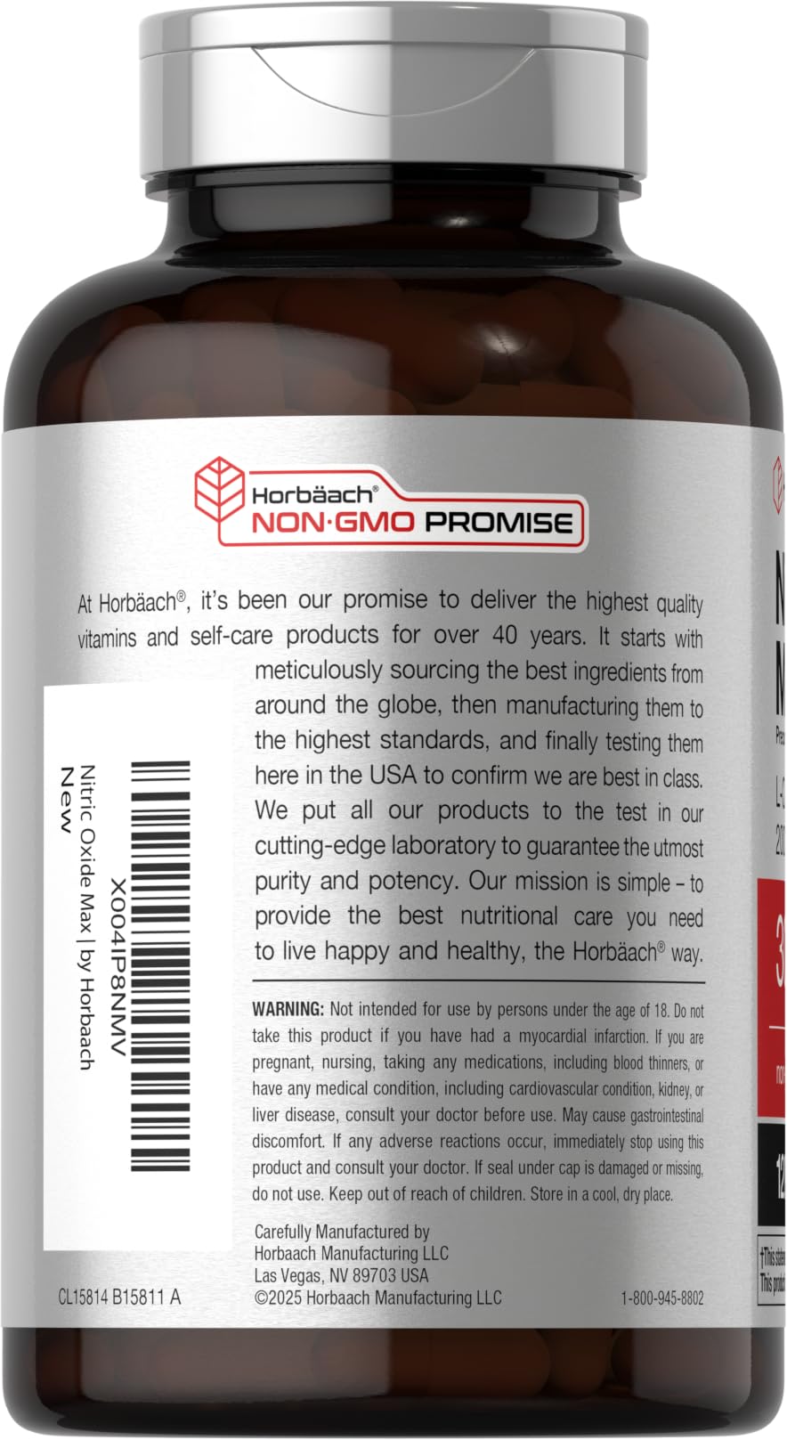 Horbäach Nitric Oxide Supplement | 3000mg | 120 Capsules | Pre Workout with L Arginine and L Citrulline for Men and Women | Non-GMO, Gluten Free Formula - Image 3