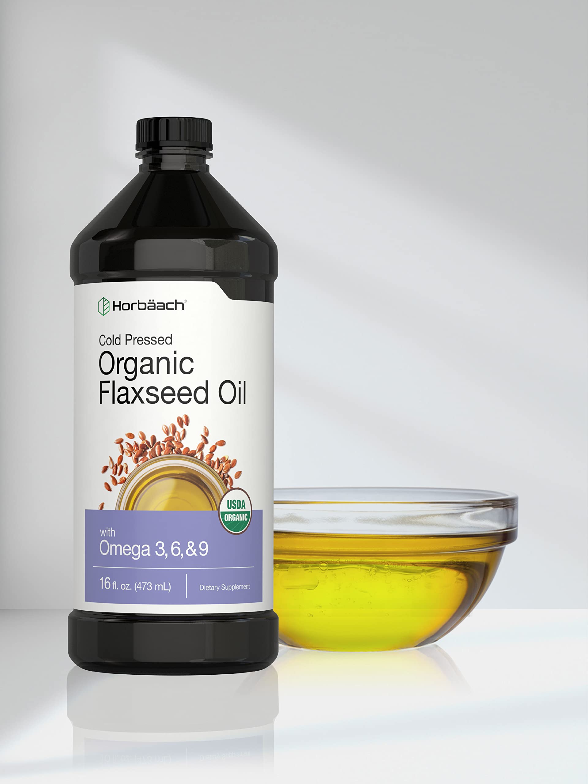 Horbäach Organic Flaxseed Oil | 3 Pack | 16 fl oz Each | Cold Pressed | with Omega 3, 6, 9 | Vegetarian, Non-GMO, Gluten Free Liquid - Image 7