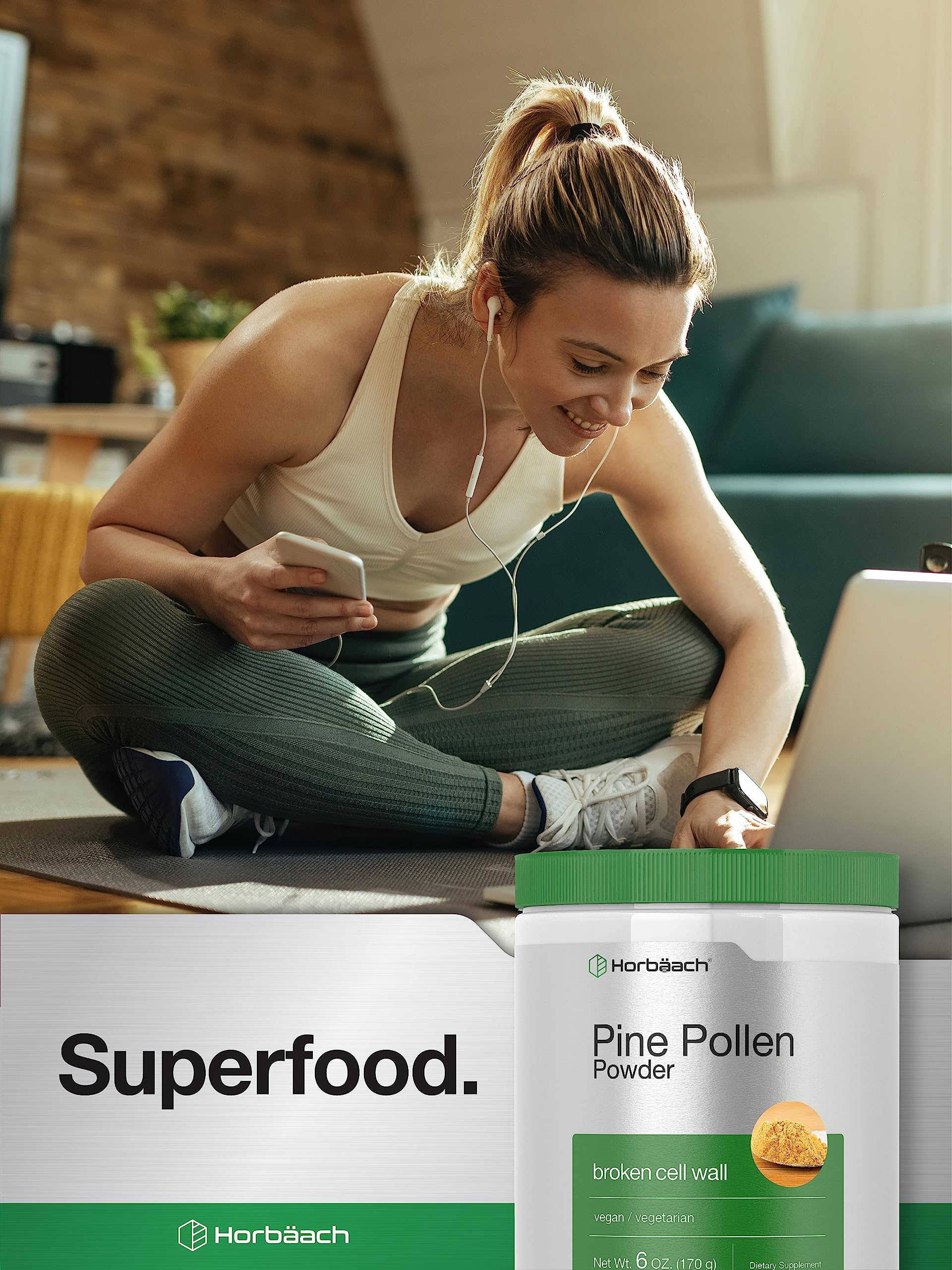 Horbäach Pine Pollen Powder 5000 mg | 6 oz | Cracked Cell Wall | Vegan, Non-GMO & Gluten Free - Image 6