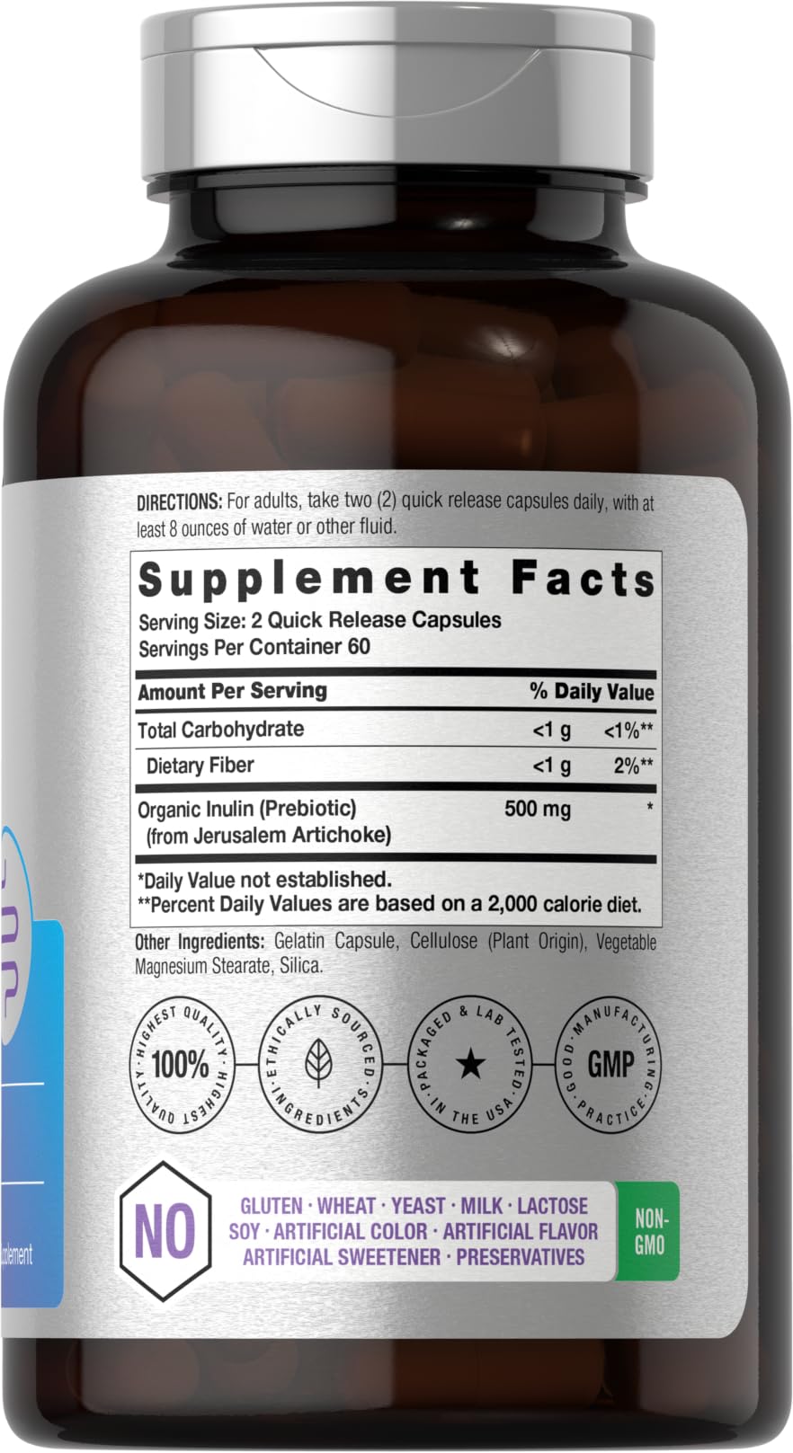 Horbäach Prebiotic for Men and Women | 120 Powder Pills | High Strength & Premium Quality Supplement | Non-GMO & Gluten Free Quick Release Capsules - Image 2