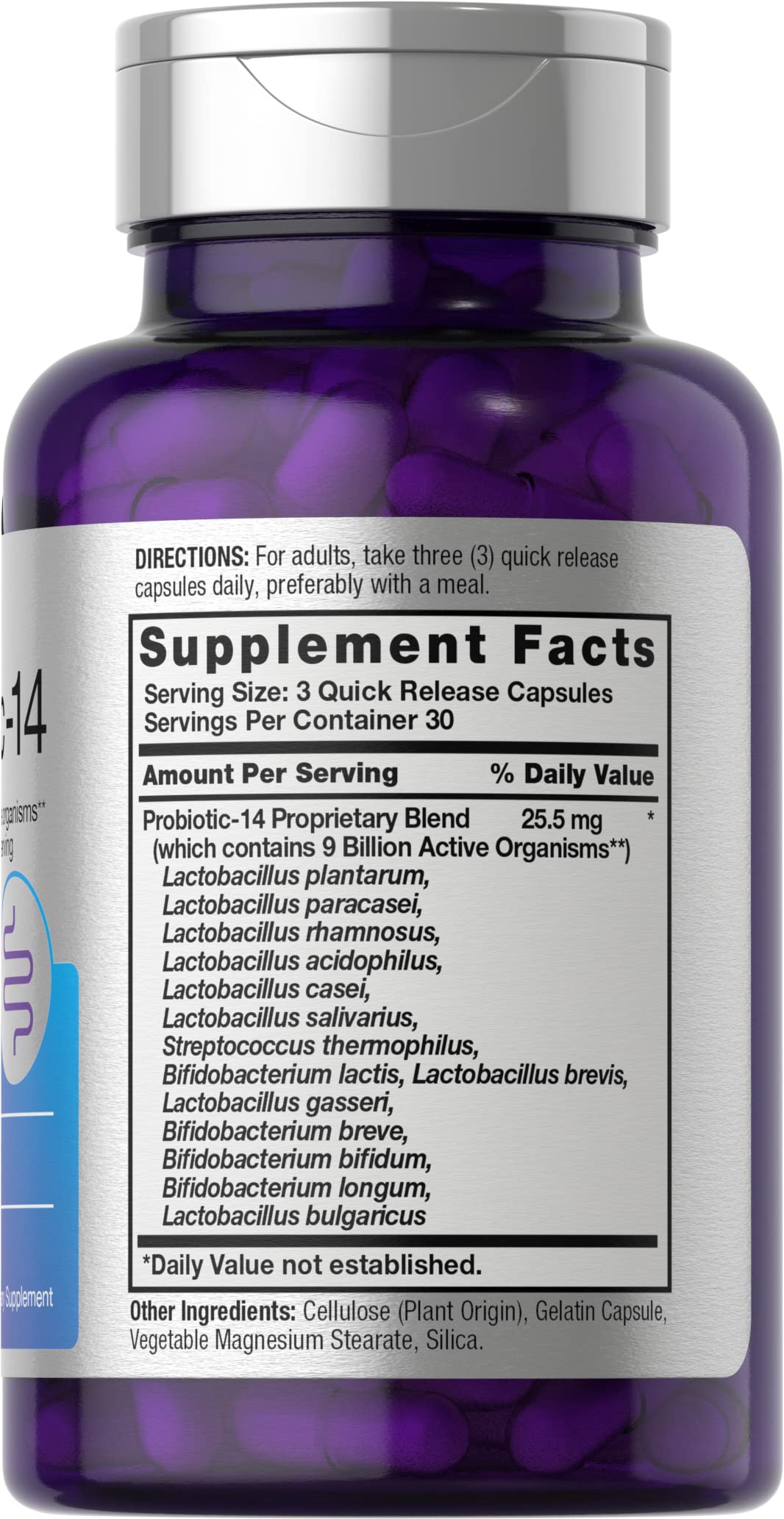 Horbäach Probiotics for Women & Men | 14 Strains for Digestive Health | 9 Billion CFU | 90 Capsules | Non-GMO & Gluten Free Supplement - Image 2