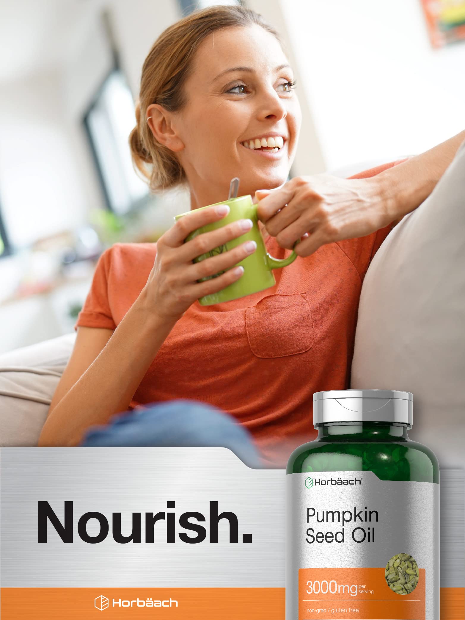 Horbäach Pumpkin Seed Oil | 3000mg | 120 Softgel Capsules | Cold Pressed Dietary Supplement | Non-GMO and Gluten Free Formula - Image 6