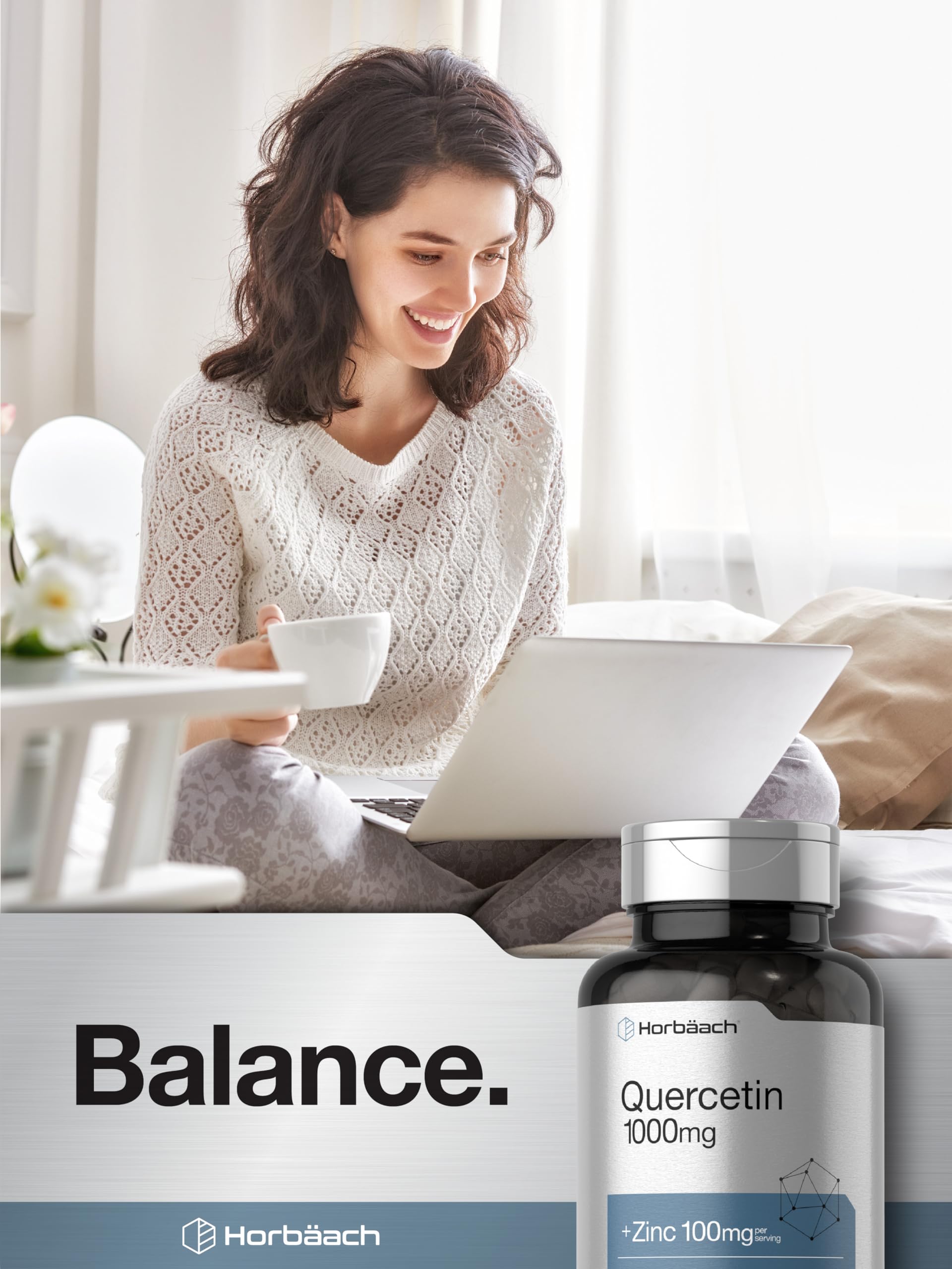 Horbäach Quercetin 1000mg | 100 Capsules | with 100mg Zinc | Non-GMO, Gluten Free Supplement | High Potency Formula - Image 7