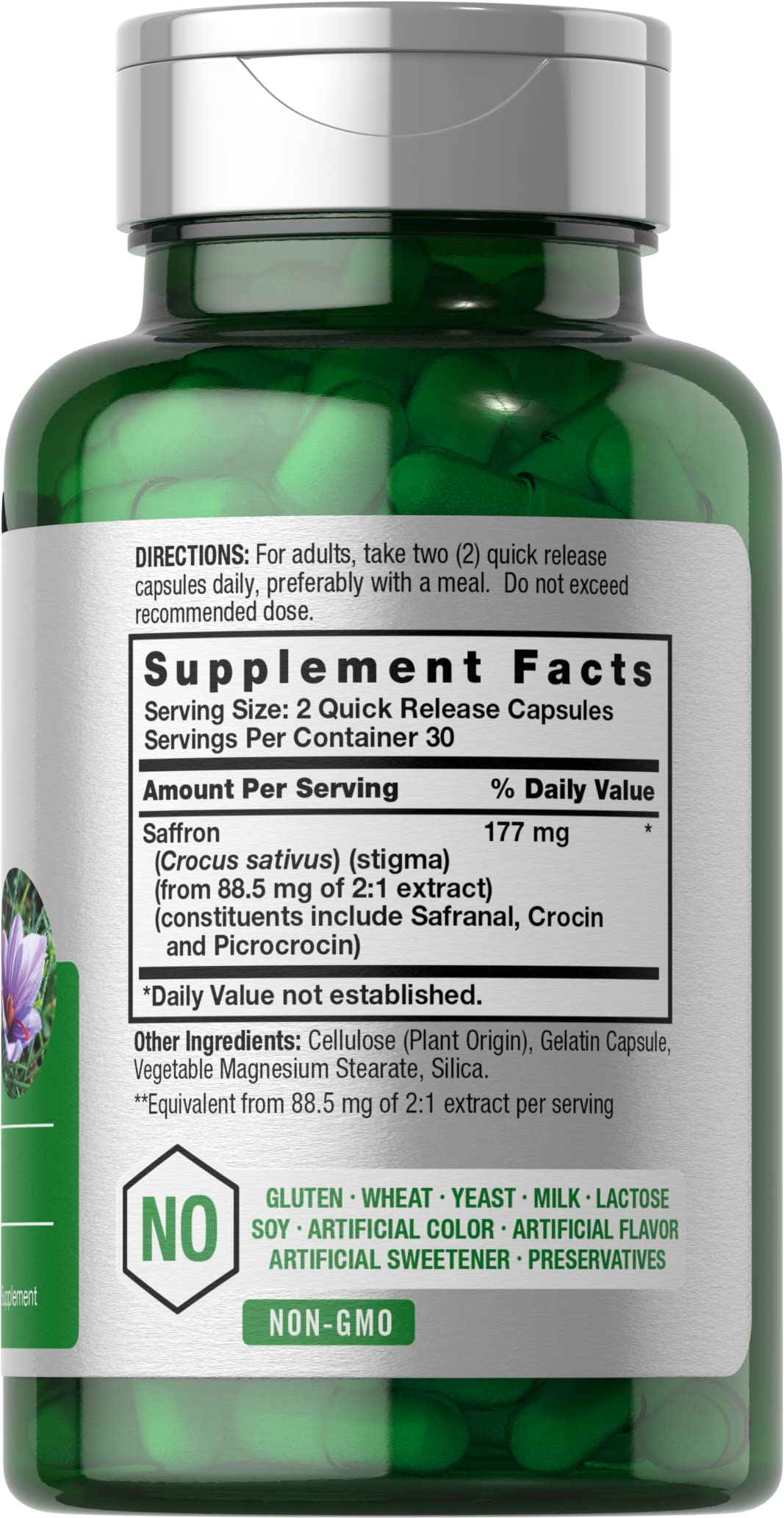 Horbäach Saffron Extract Capsules | 60 Pills | for Women and Men | Non-GMO, Gluten Free Supplement - Image 2