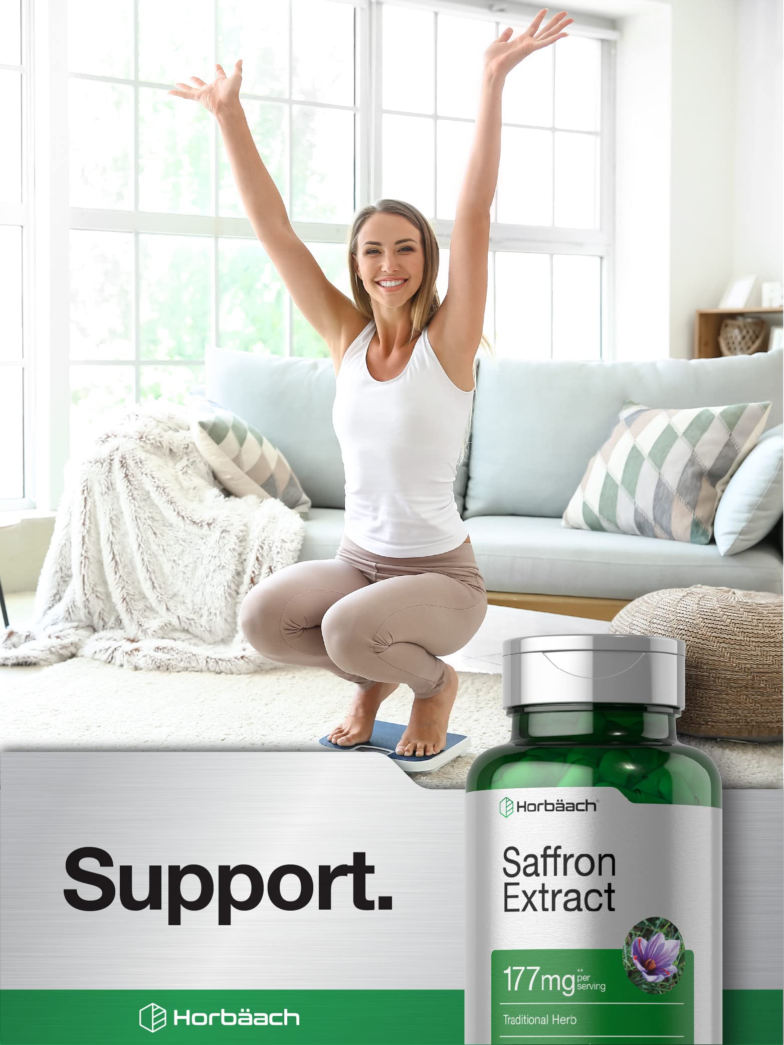 Horbäach Saffron Extract Capsules | 60 Pills | for Women and Men | Non-GMO, Gluten Free Supplement - Image 6