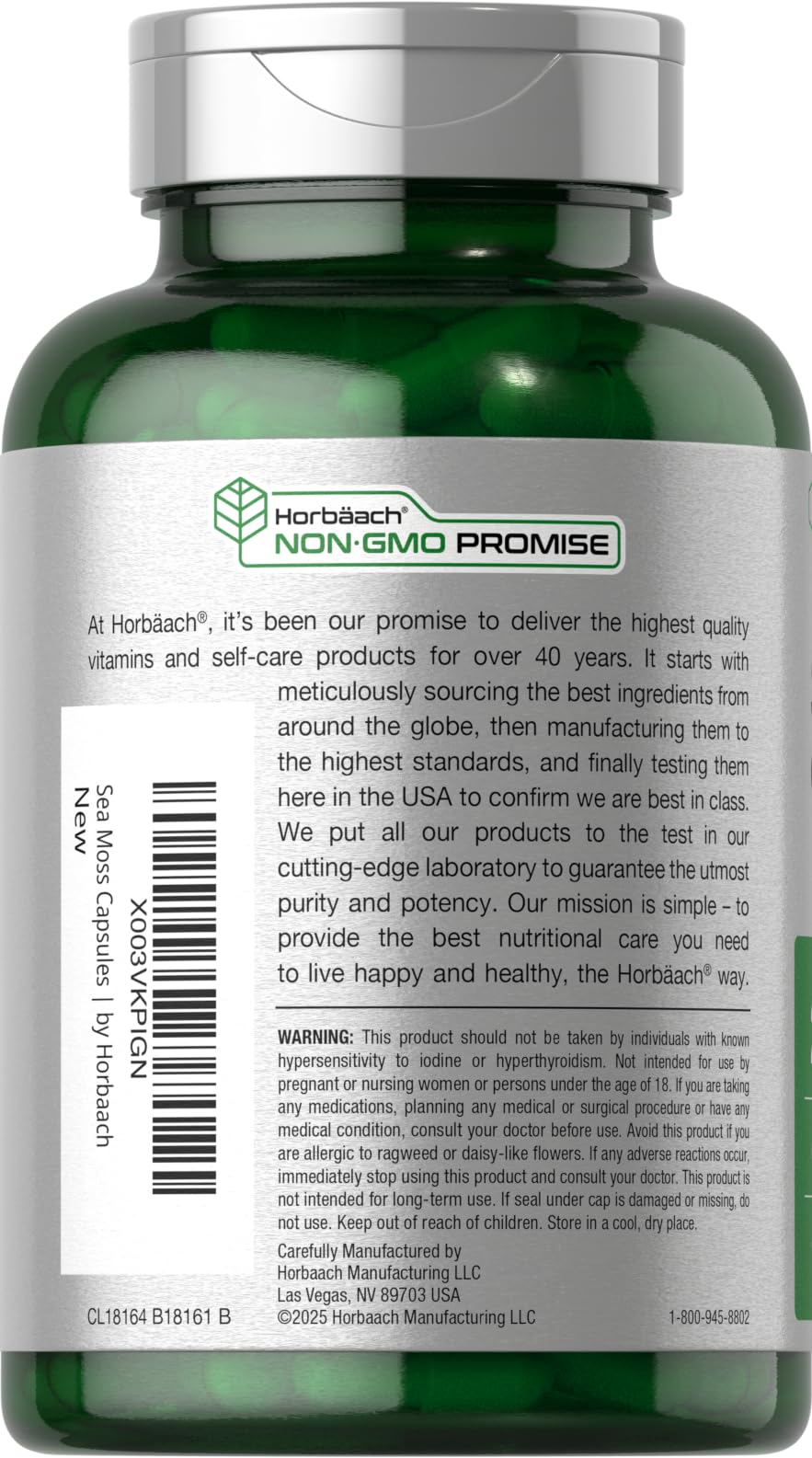 Horbäach Sea Moss Complex Capsules | 120 Count | Complex Formula with Bladderwrack & Burdock Root | Non-GMO & Gluten Free Supplement - Image 3