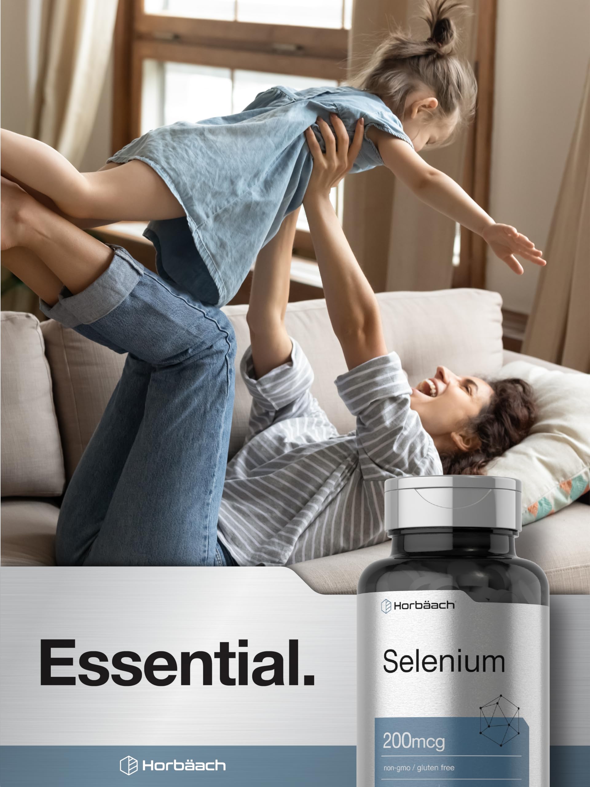 Horbäach Selenium Supplement for Women & Men | 200mcg | 120 Tablets | as Selenium Yeast | Vegetarian, Non-GMO and Gluten Free - Image 7