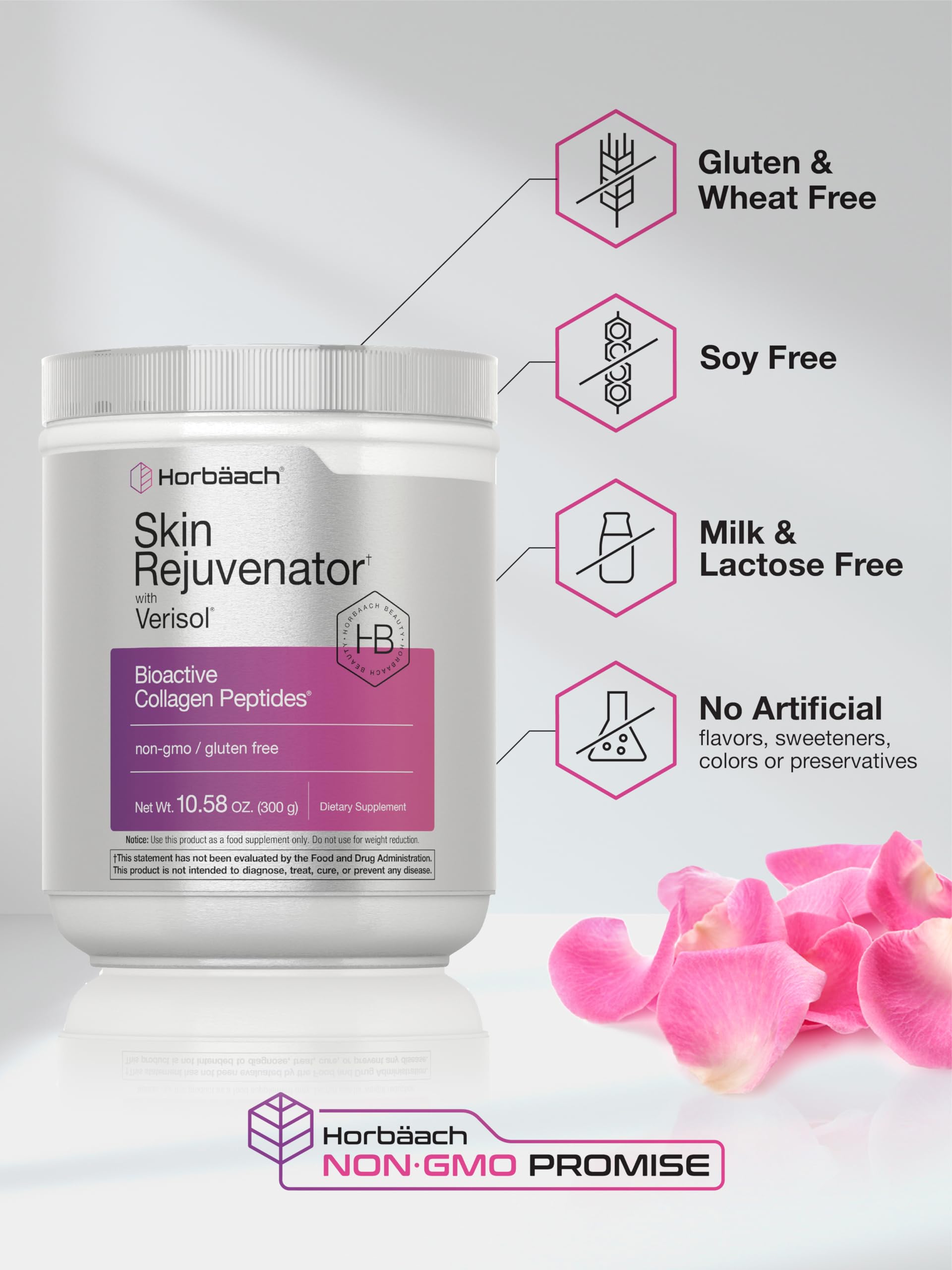 Horbäach Skin Rejuvenator with Verisol 10.58 oz | Bioactive Collagen Peptide Powder | Types I and III | Non GMO, Gluten Free Supplement - Image 5