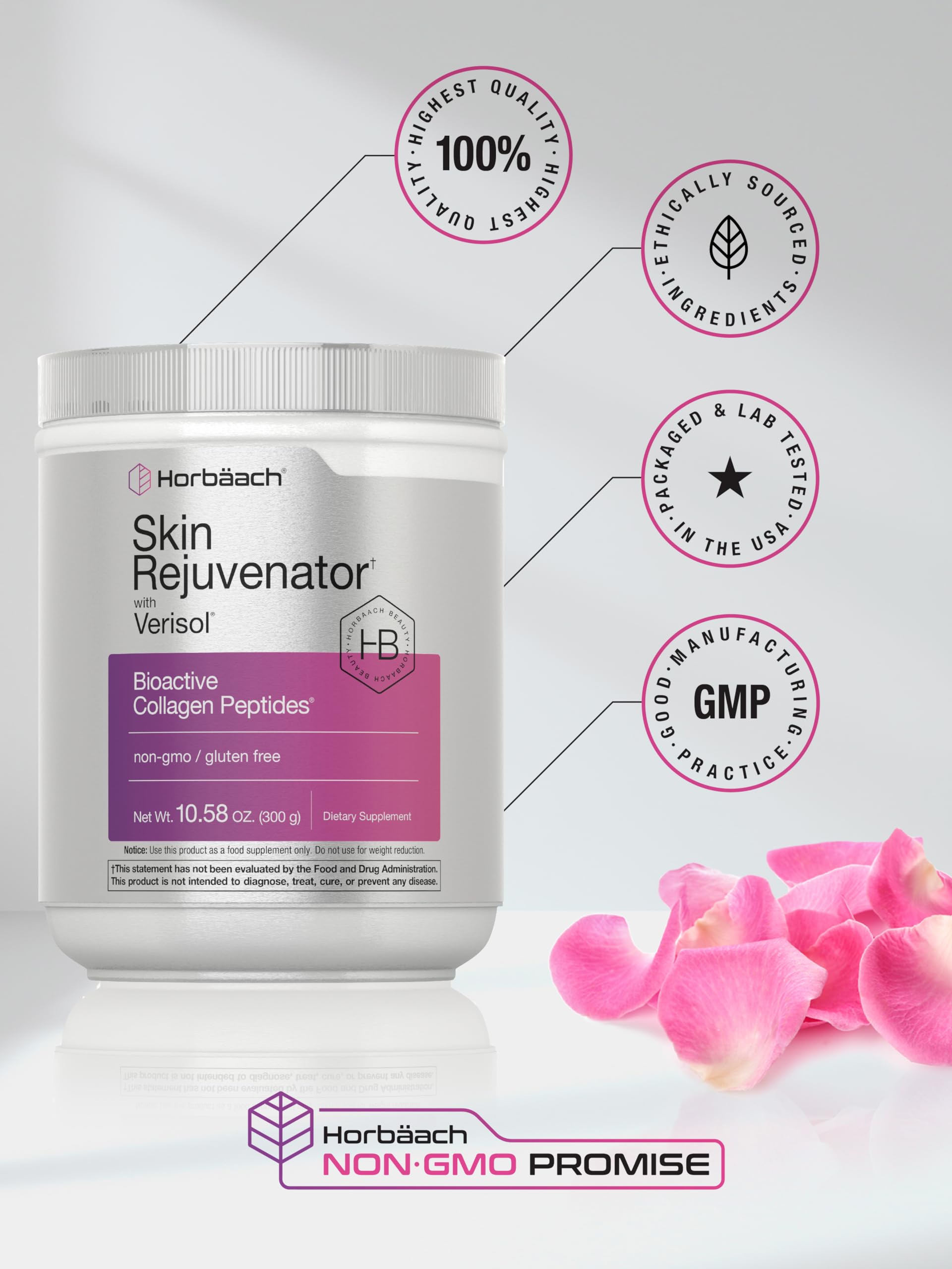 Horbäach Skin Rejuvenator with Verisol 10.58 oz | Bioactive Collagen Peptide Powder | Types I and III | Non GMO, Gluten Free Supplement - Image 6