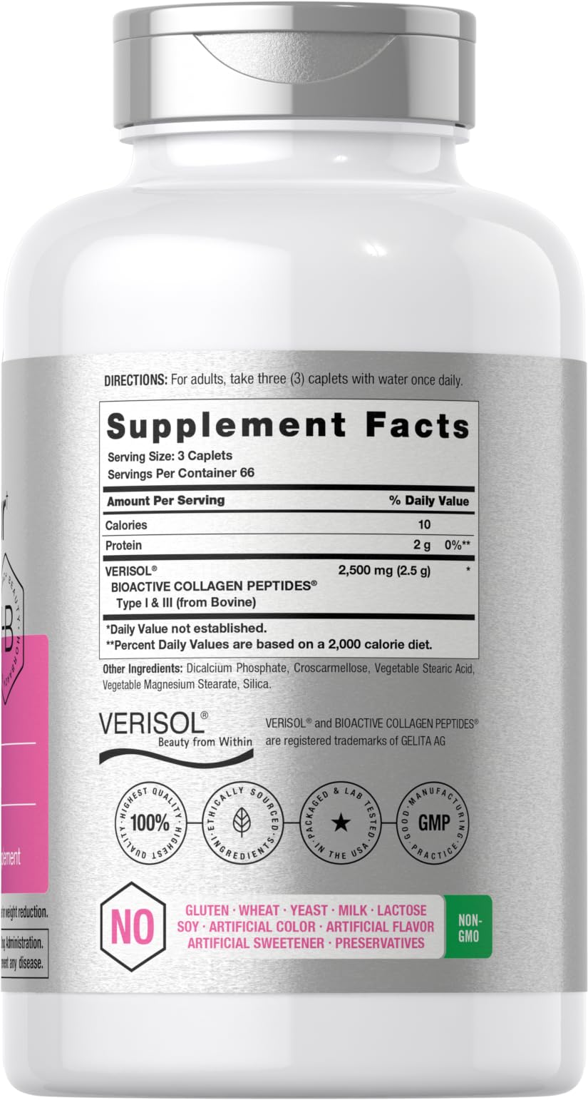 Horbäach Skin Rejuvenator with Verisol | Bioactive Collagen Peptides | 200 Caplets | Non-GMO, Gluten Free Supplement - Image 2