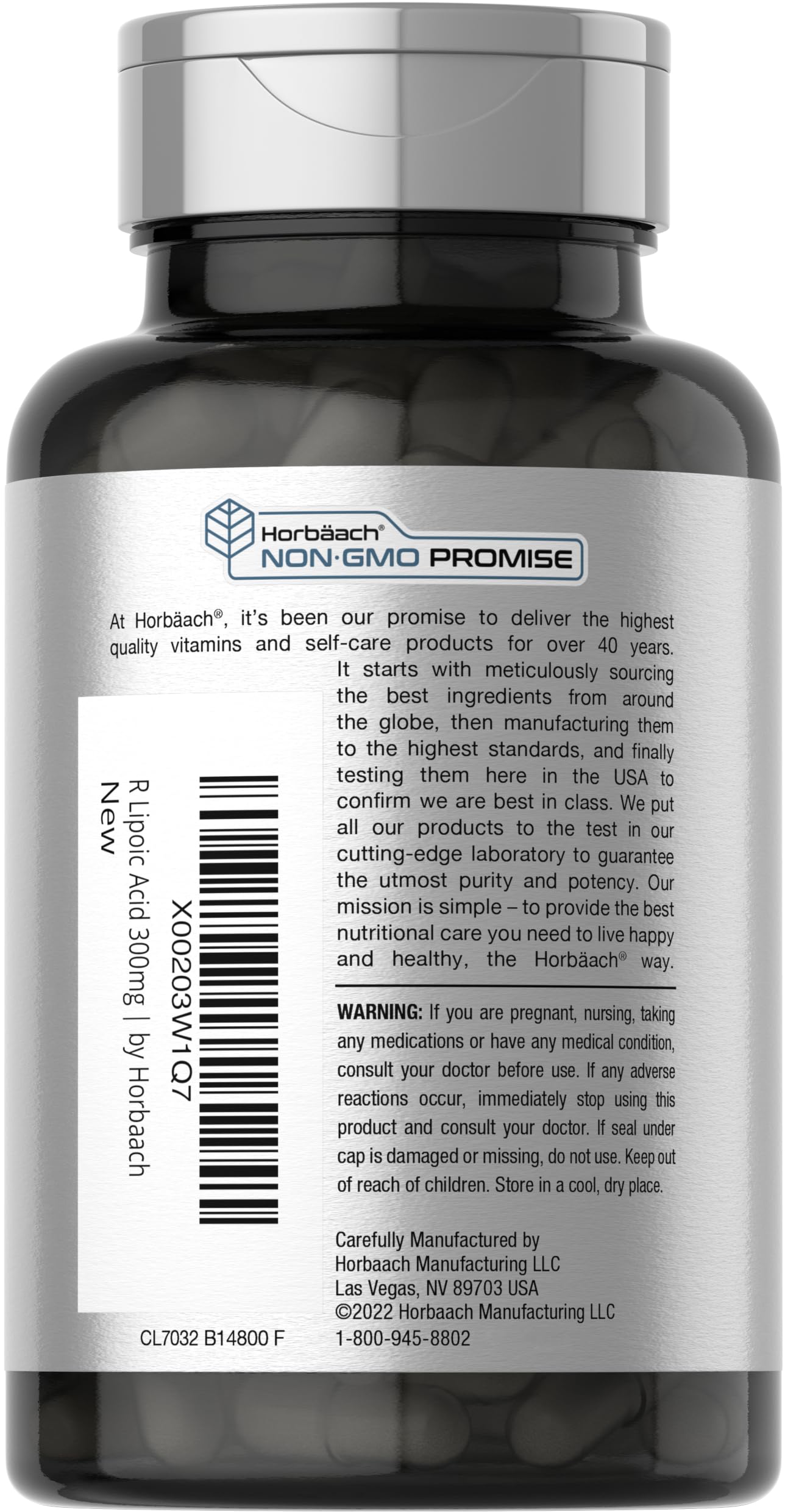 Horbäach Stabilized R-Lipoic Acid 300mg | 60 Capsules | with Biotin Optimizer | Non-GMO, Gluten Free | Na-RALA Supplement - Image 3