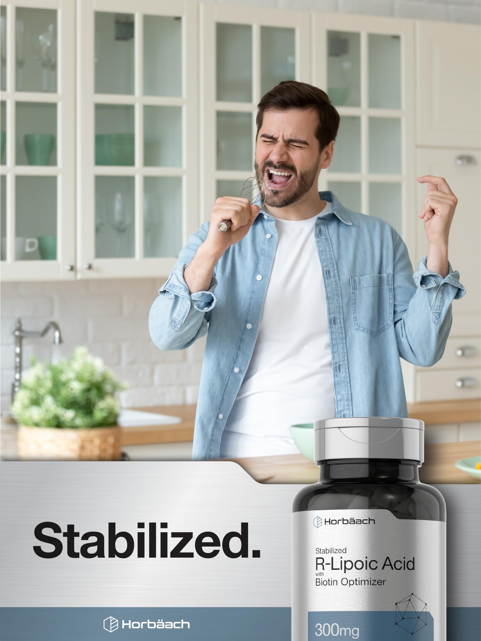Horbäach Stabilized R-Lipoic Acid 300mg | 60 Capsules | with Biotin Optimizer | Non-GMO, Gluten Free | Na-RALA Supplement - Image 7