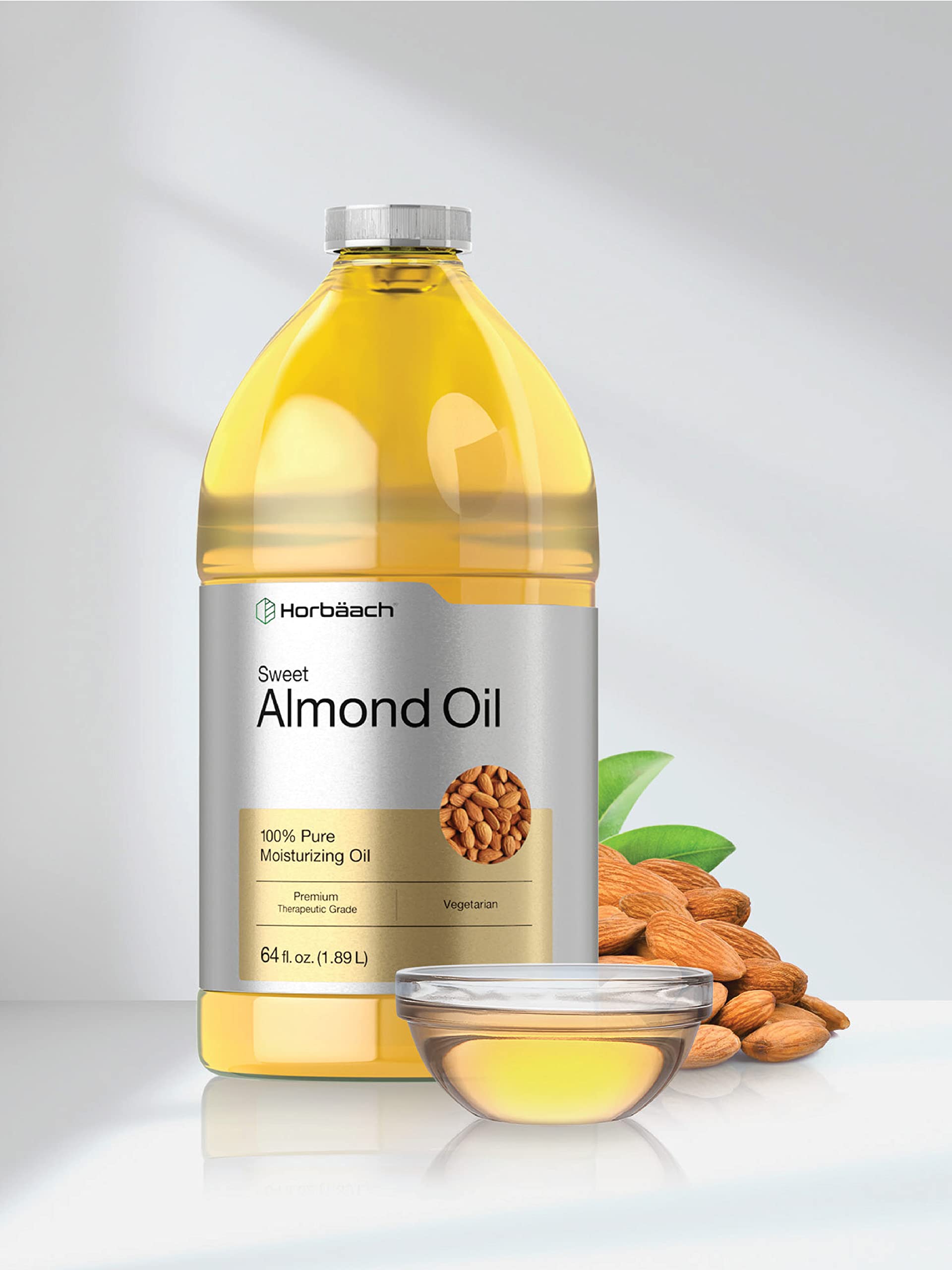 Horbäach Sweet Almond Oil 64 fl oz | for Hair and Skin | Cold Pressed & Hexane Free | Bulk Size Carrier Oil | Vegan, Non-GMO, Cruelty Free - Image 7
